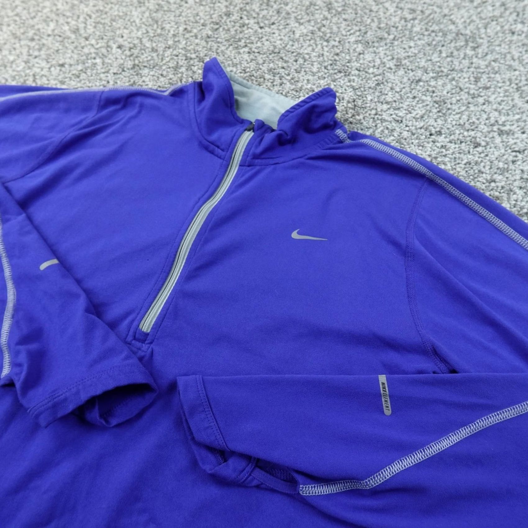 Nike Nike Dri-FIT Pullover Mens L Blue Long Sleeve Running Gym 1/4 Zip Athletic Activewear Size US L / EU 52-54 / 3 - 2 Thumbnail