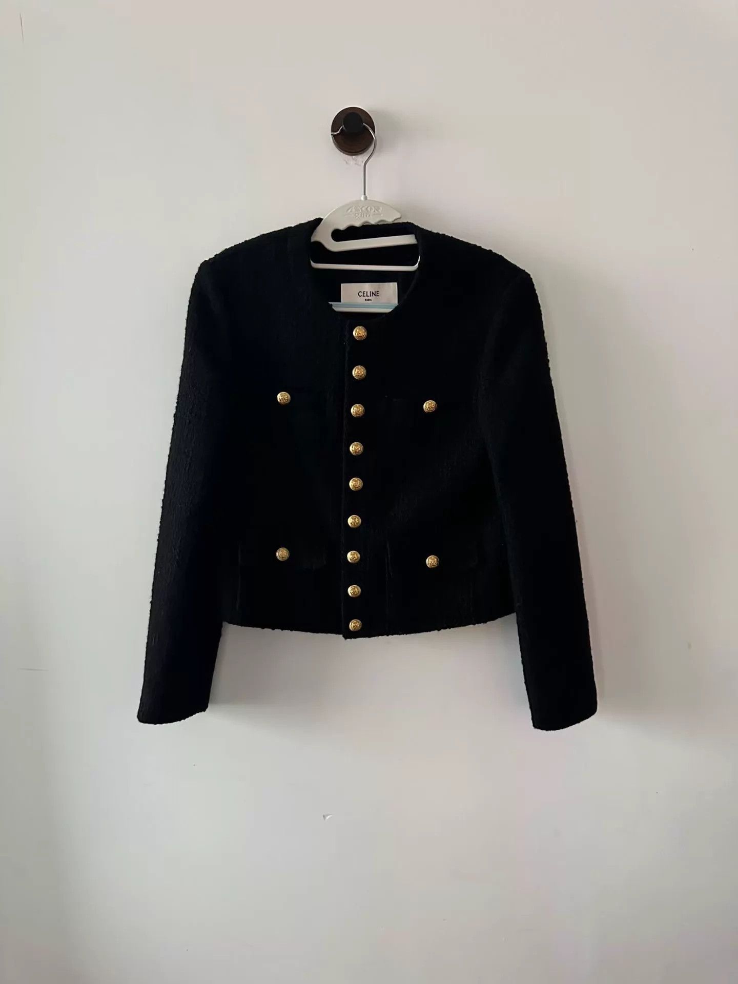 Celine Celine Women's Black & Gold Tweed Jacket New With Tags Size XXS / US 00 / IT 34 - 1 Thumbnail