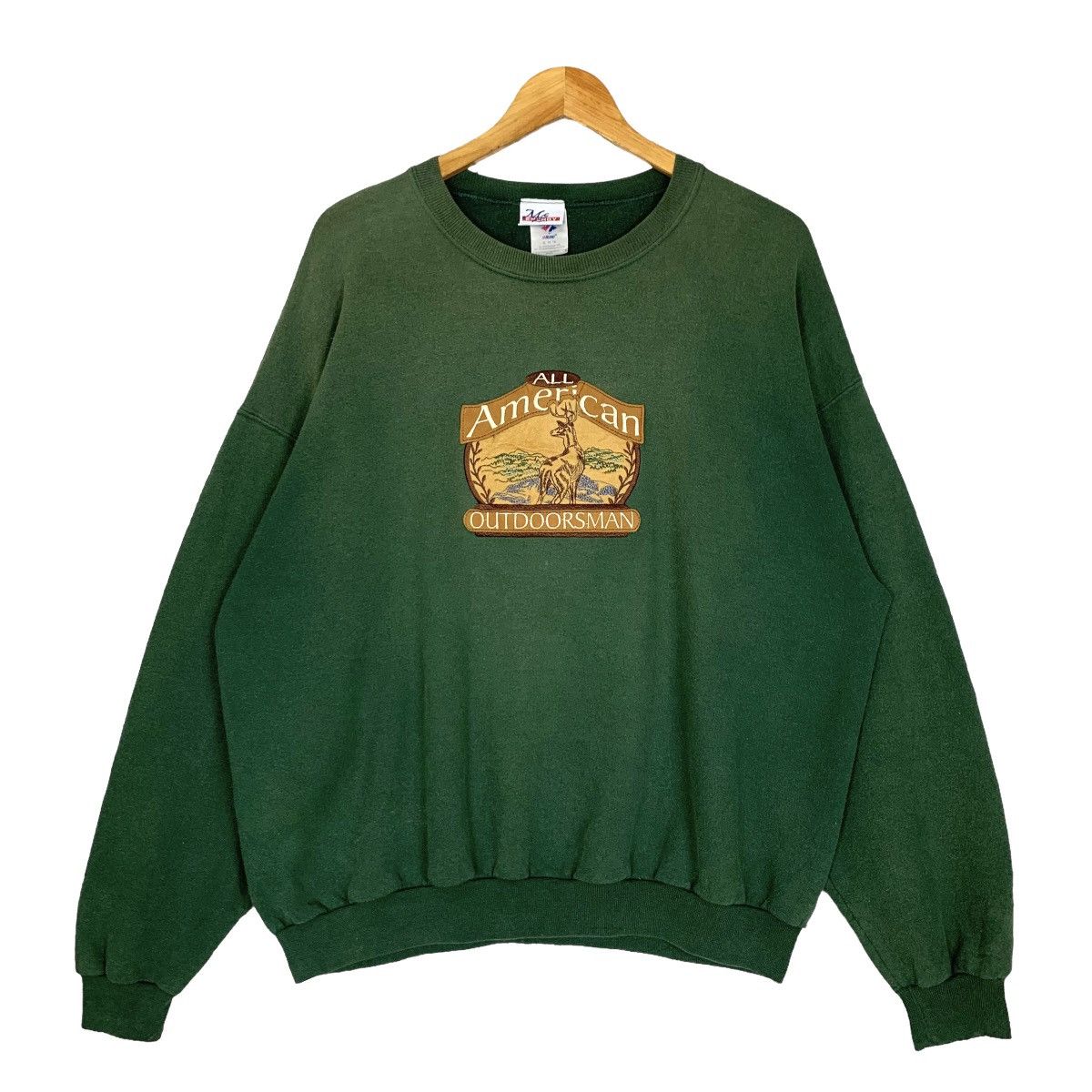 image of Vintage Jerzees All American Outdoorsman Sweatshirt in Green, Men's (Size XL)