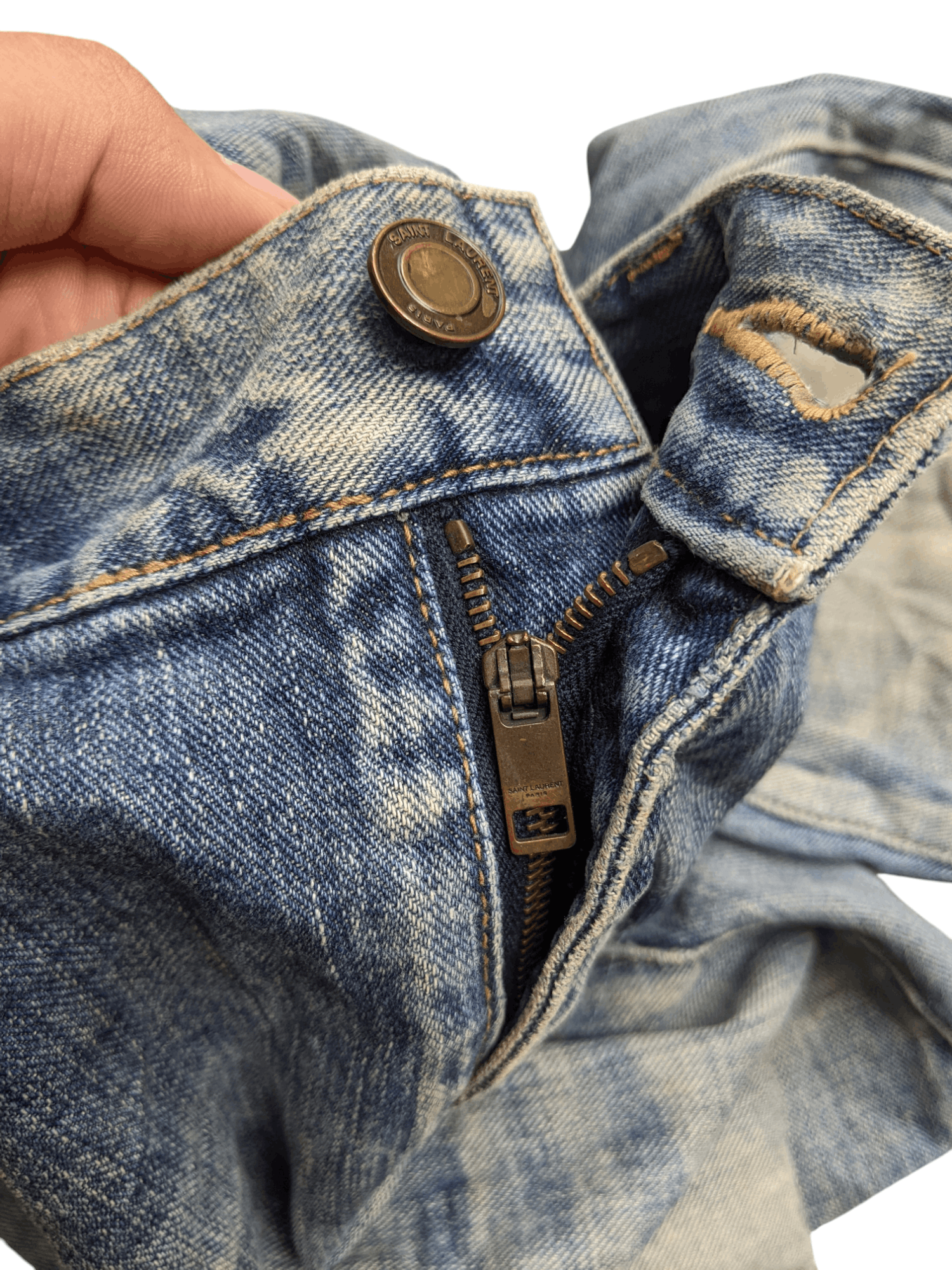 Saint Laurent Paris AW 17 University Distressed Light Wash Size US 32 / EU 48 - 13 Thumbnail