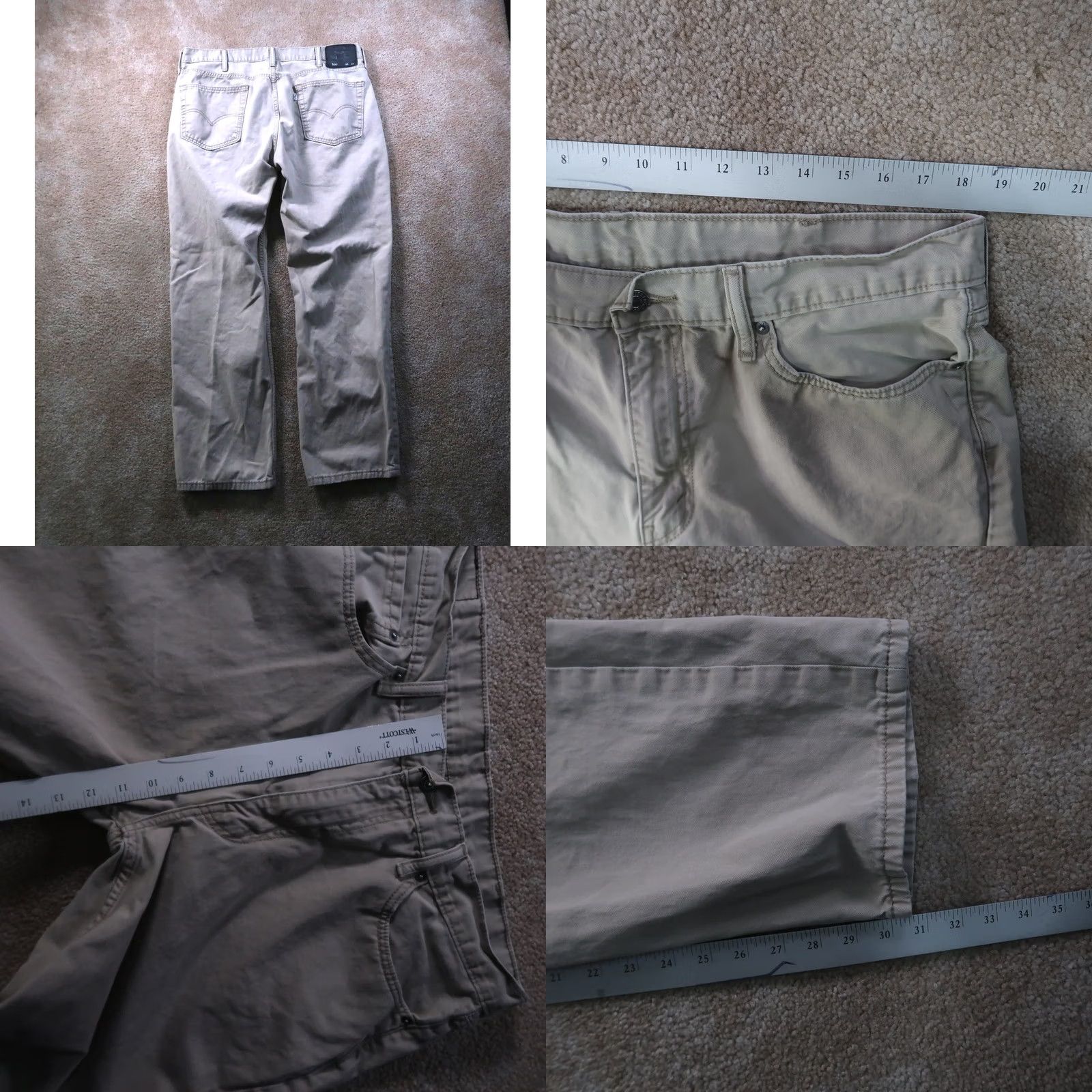 Levi's Levi’s 514 Jeans Men 38x32 Slim Straight Leg Denim Beige 5-Pocket Zip Inseam 32 Mid Rise Regular Size Type Jeans Mens 514 Straight Beige Denim Size US 38 / EU 54 - 8 Thumbnail
