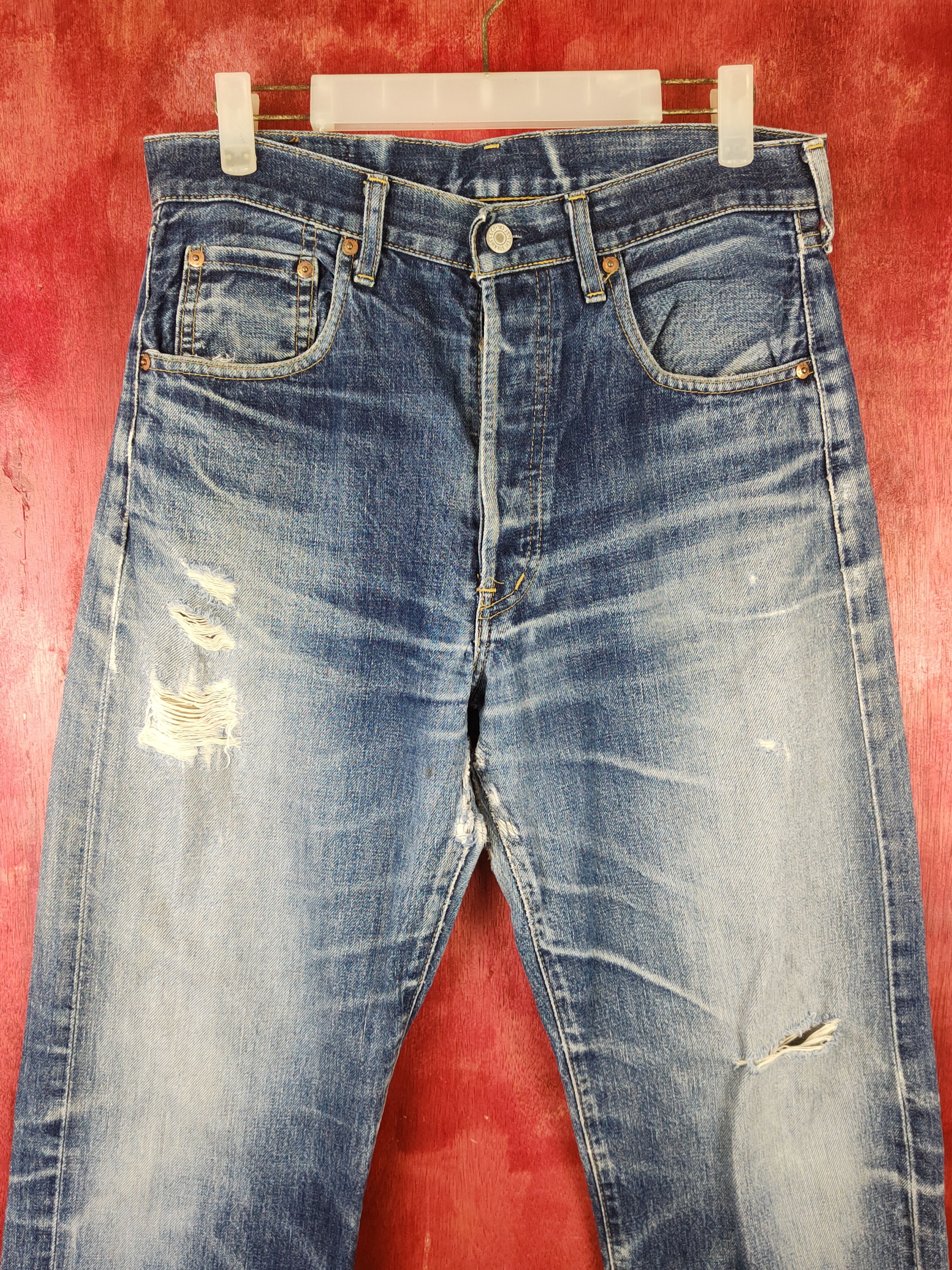Levi's Levi's big E vintage selvedge Blue jeans Denim Pants #S1367 Size US 31 - 2 Thumbnail