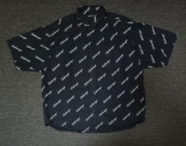 Balenciaga Balenciaga Oversized Logo Short Sleeve Shirt-yf Size US M / EU 48-50 / 2 - 1 Thumbnail