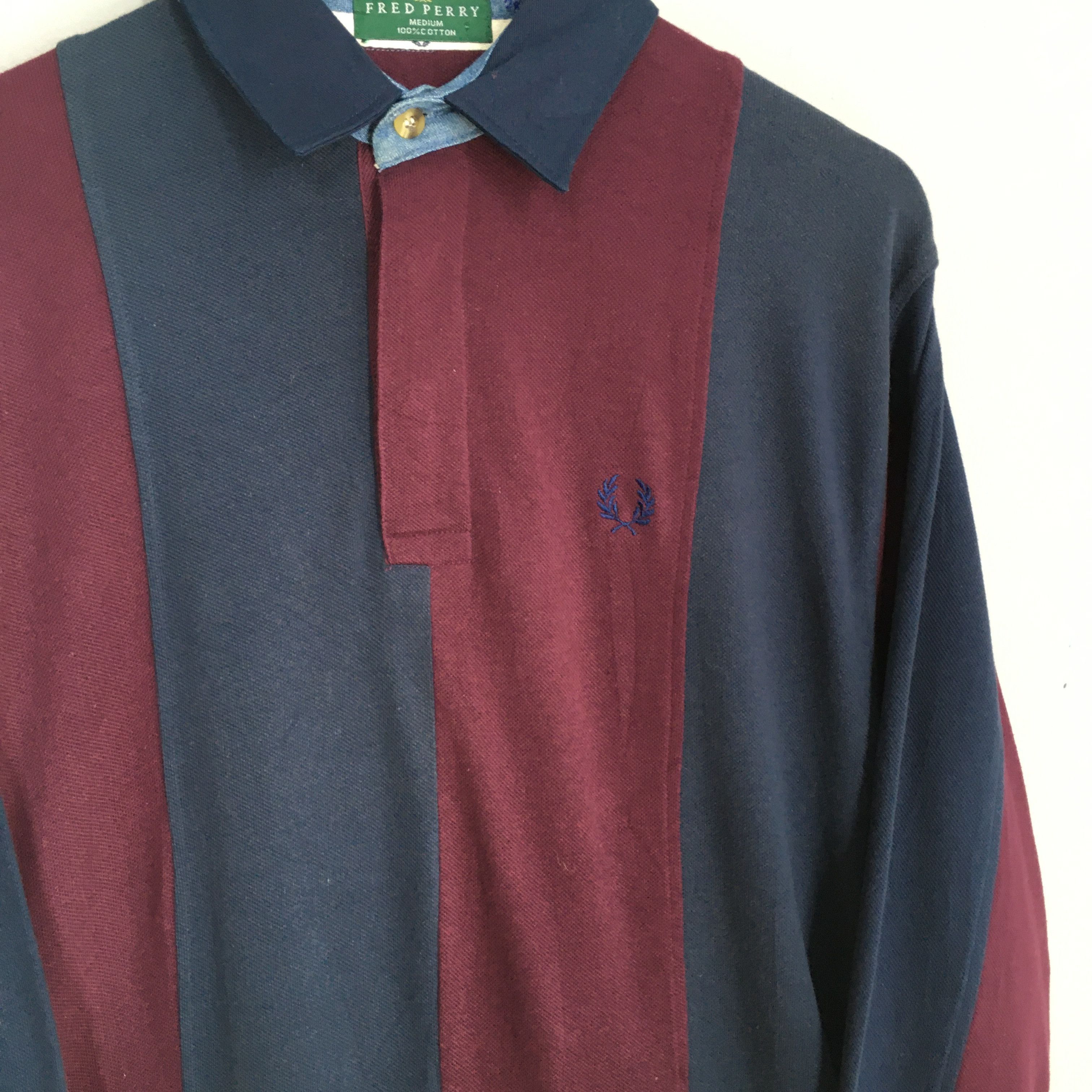 Fred Perry × Vintage Vintage Fred Perry Stripes Polos Shirt Casual Medium Size US M / EU 48-50 / 2 - 4 Thumbnail