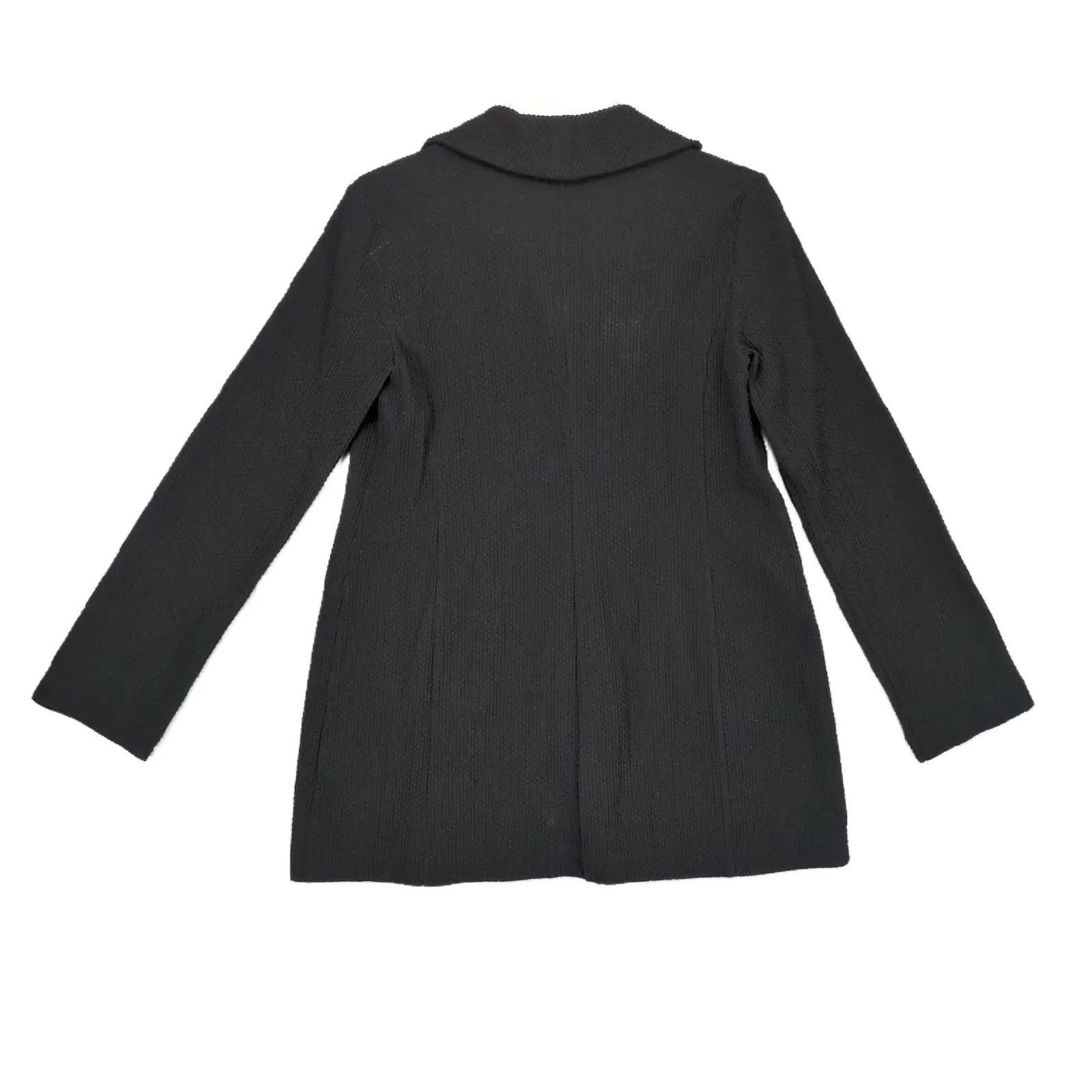 Eileen Fisher Eileen Fisher Women's XS Black Textured Waffle Knit Jacket Size XS / US 0-2 / IT 36-38 - 3 Thumbnail
