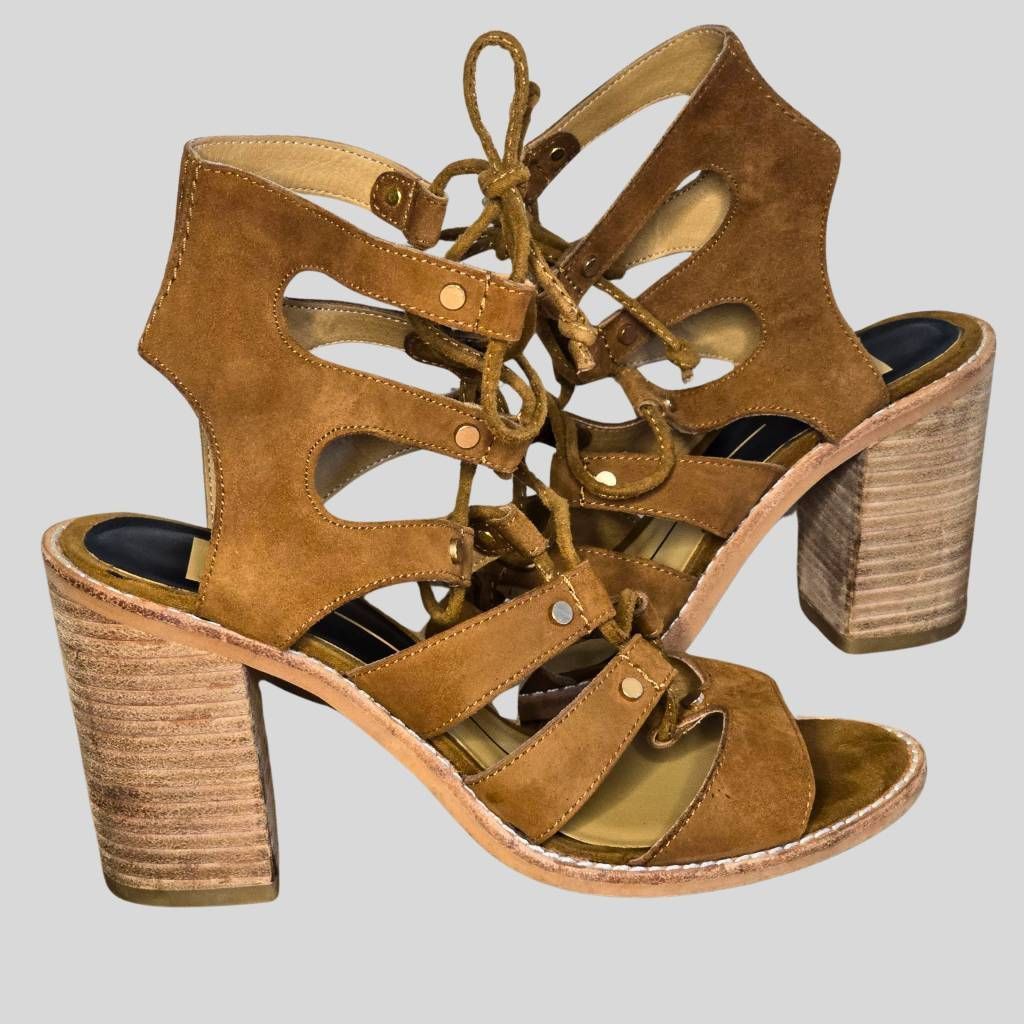 Dolce Vita Dolce Vita Lyndon Brown Suede Lace-Up Sandals 6.5 Size US 6.5 / IT 36.5 - 2 Thumbnail