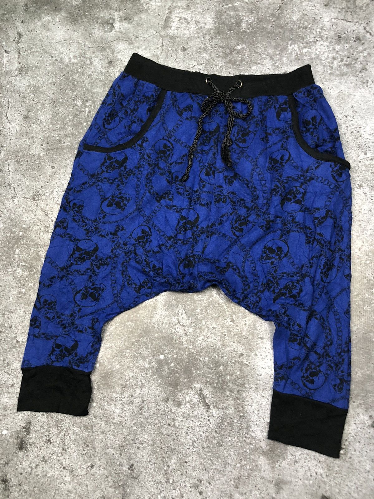 Japanese Brand Vida Roseo Cropped Y2K Skull Print Pants Size US 30 / EU 46 - 2 Thumbnail