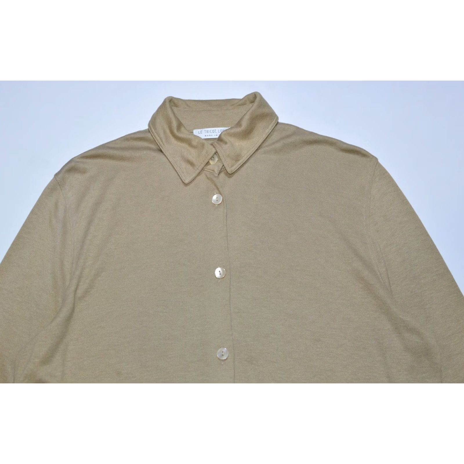 Vintage Womens Le Tricot Longhin Italy Viscose Linen Top Blouse Shirt XL Beige Size XL / US 12-14 / IT 48-50 - 2 Thumbnail