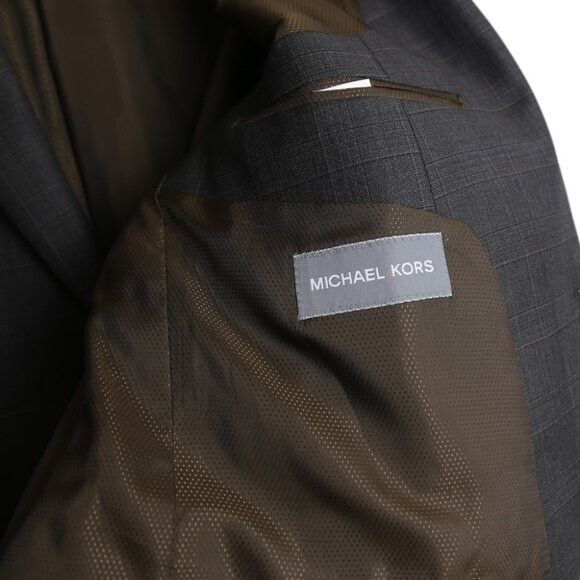 Michael Kors Michael Kors Wool Classic Single Breasted Men's Grey Blazer Size 42L - 7 Thumbnail