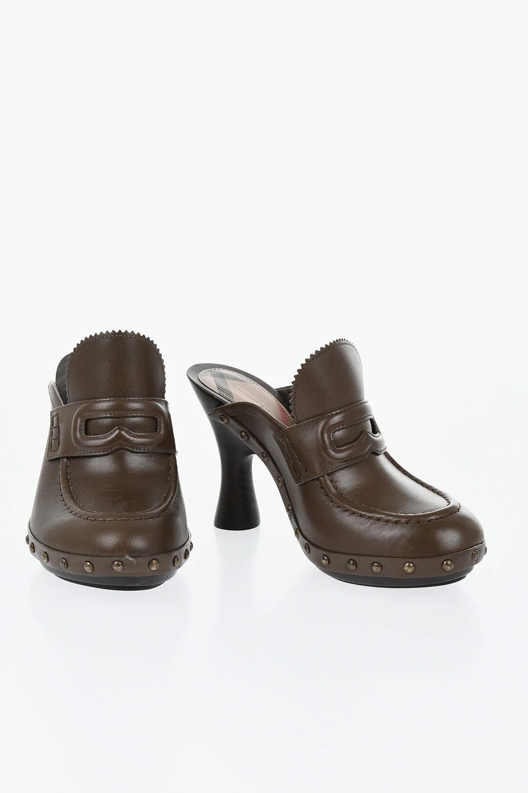 Burberry og1mm0426 Brushed Leather Mules in Brown Size US 9 / IT 39 - 4 Thumbnail