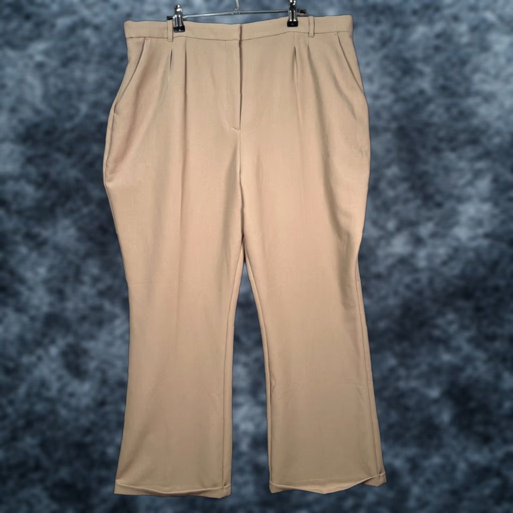 Abercrombie & Fitch Abercrombie & Fitch Womens XL Beige Pleated Wide-Leg Dress Pants New! Size 40" / US 18 - 1 Thumbnail