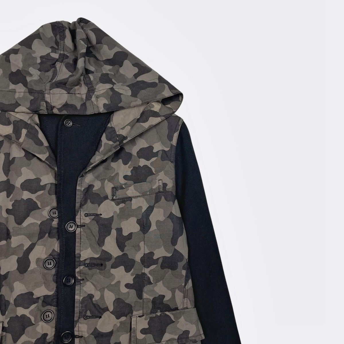 Comme des Garcons Black Comme Des Garcons Camo Double Layer Hooded Jacket Size US M / EU 48-50 / 2 - 5 Thumbnail