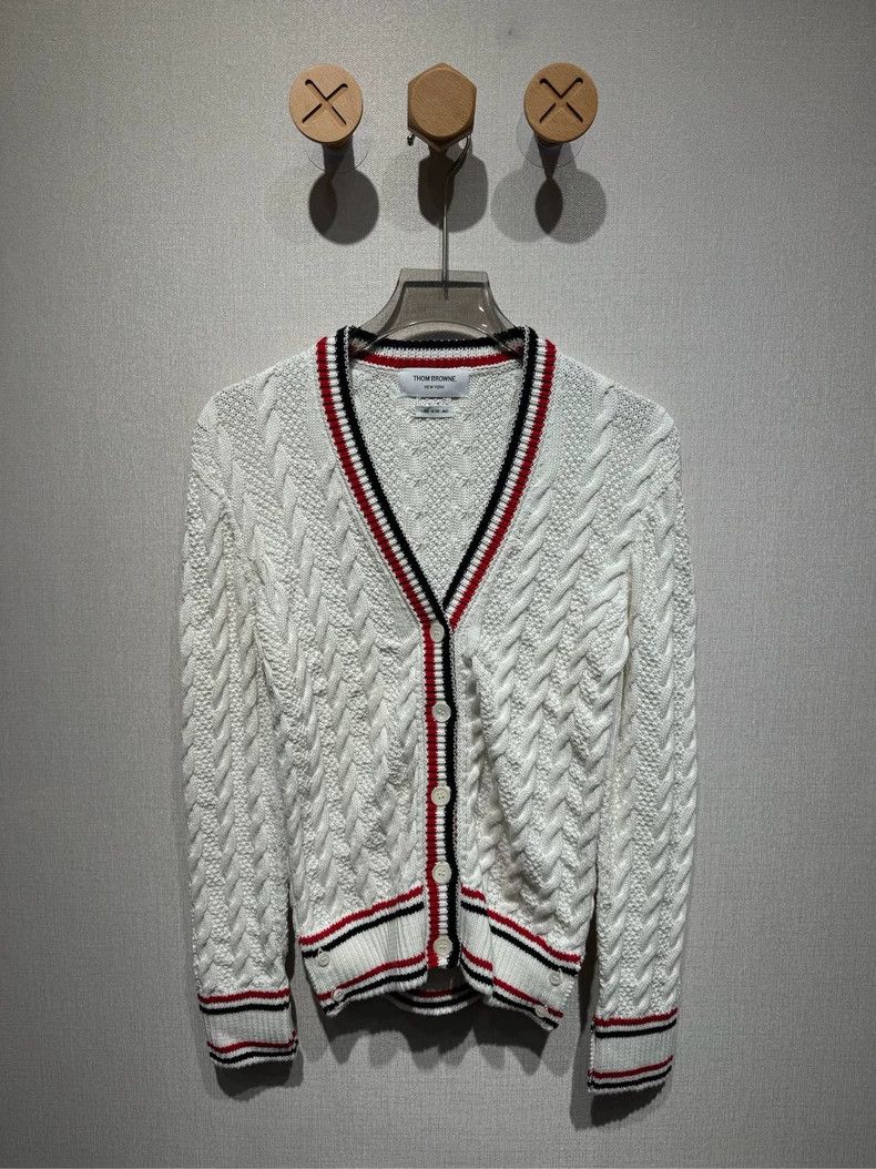 Thom Browne Thom Browne Coarse jacquard knit cardigan Size XS / US 0-2 / IT 36-38 - 1 Thumbnail