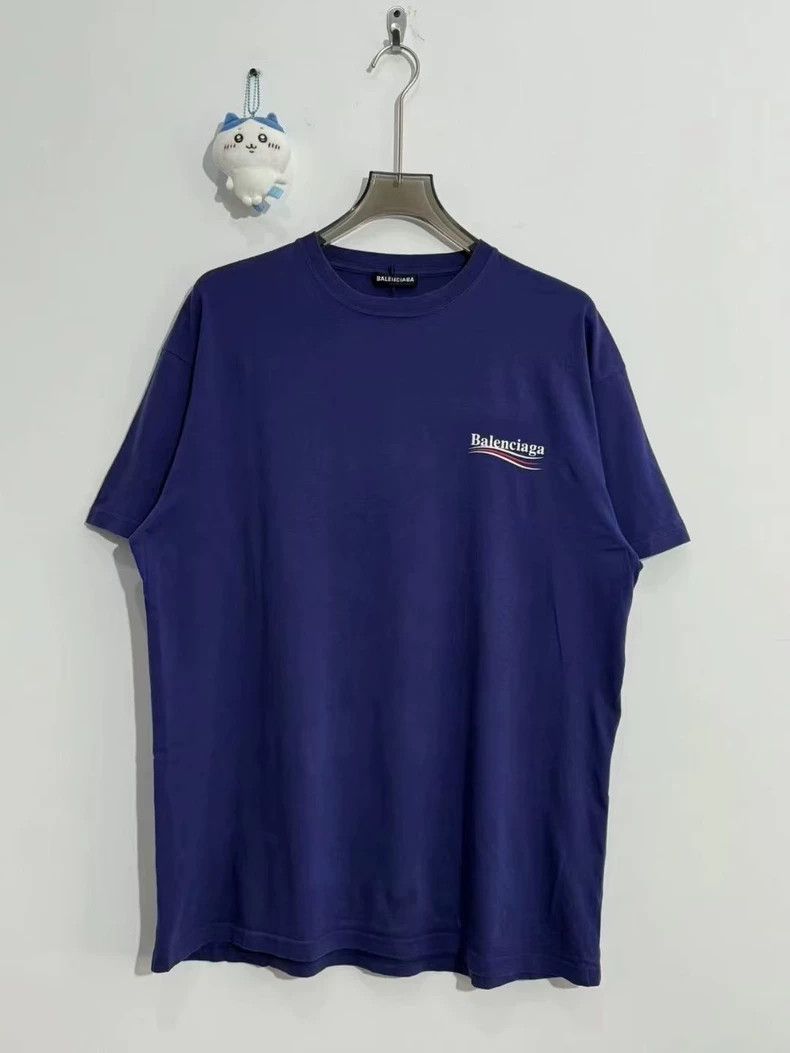 Balenciaga Balenciaga Blue cola logo short sleeve 2501-Nextarrow Size US M / EU 48-50 / 2 - 1 Thumbnail