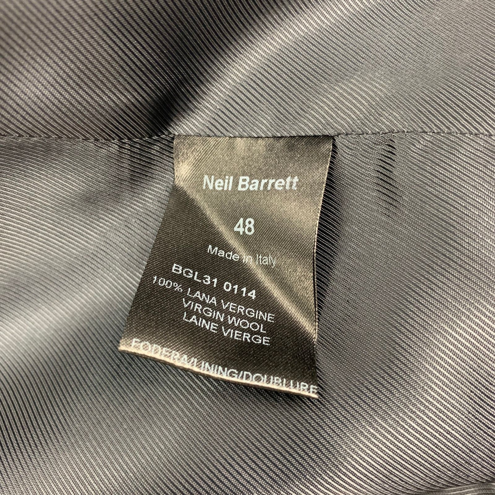 Neil Barrett Size 38 Black Pinstripe Wool Double Breasted Vest Size 38R - 4 Thumbnail