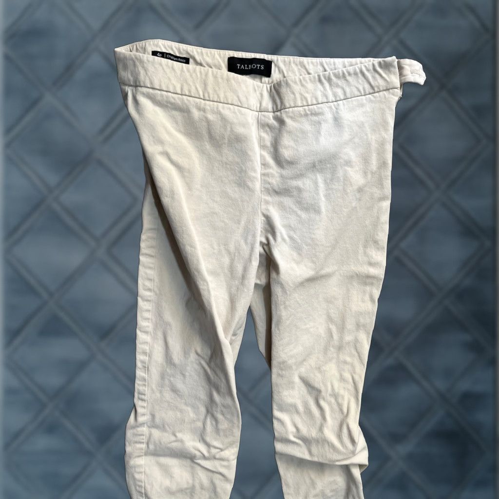Talbots Talbots Pants Womens 4P Beige Chatham Ankle High Rise Stretch Tapered Size 32" / US 10 / IT 46 - 1 Thumbnail