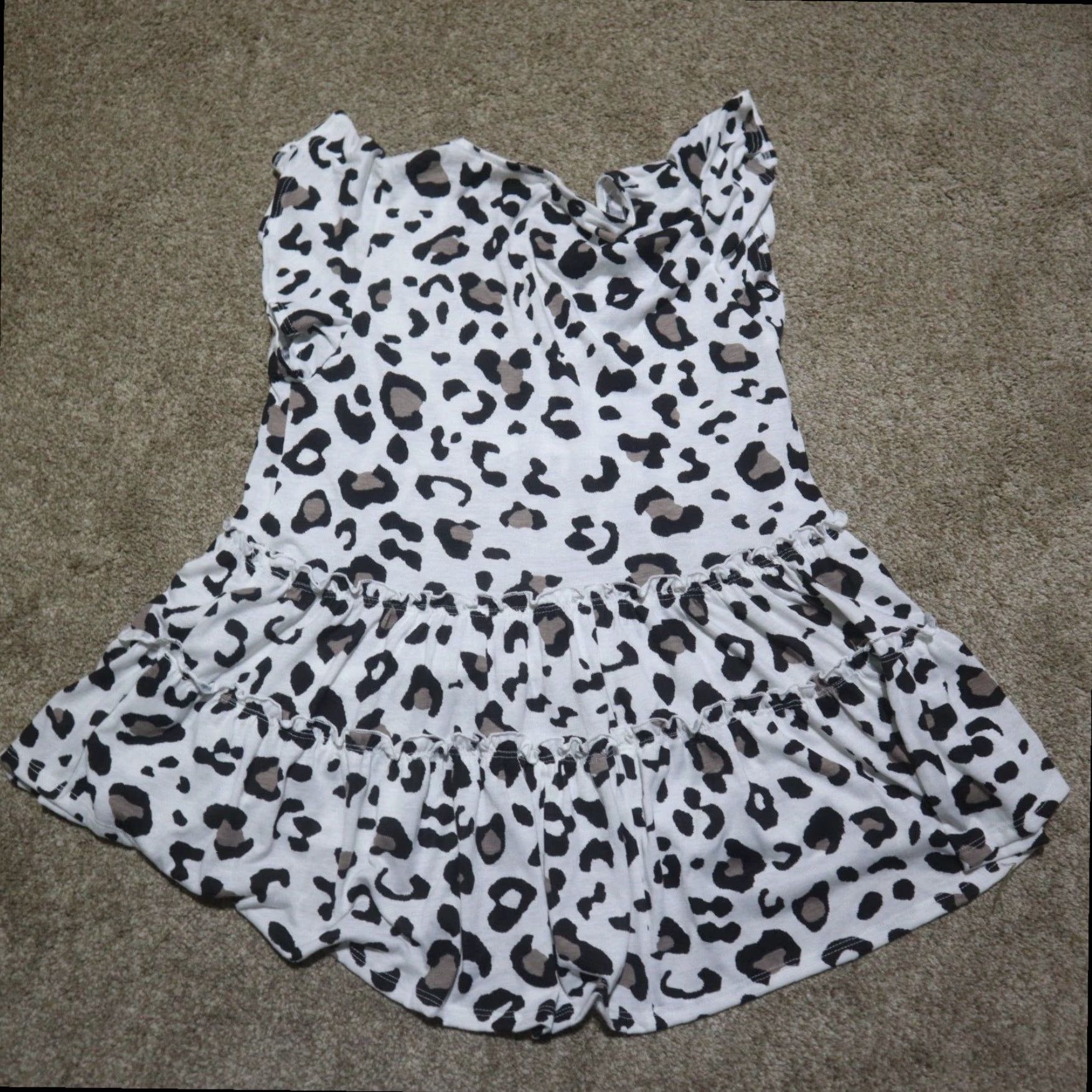 Vintage Leopard Print Tunic Blouse Top Short Sleeve White Women's XS Extra Small Size XS / US 0-2 / IT 36-38 - 6 Thumbnail