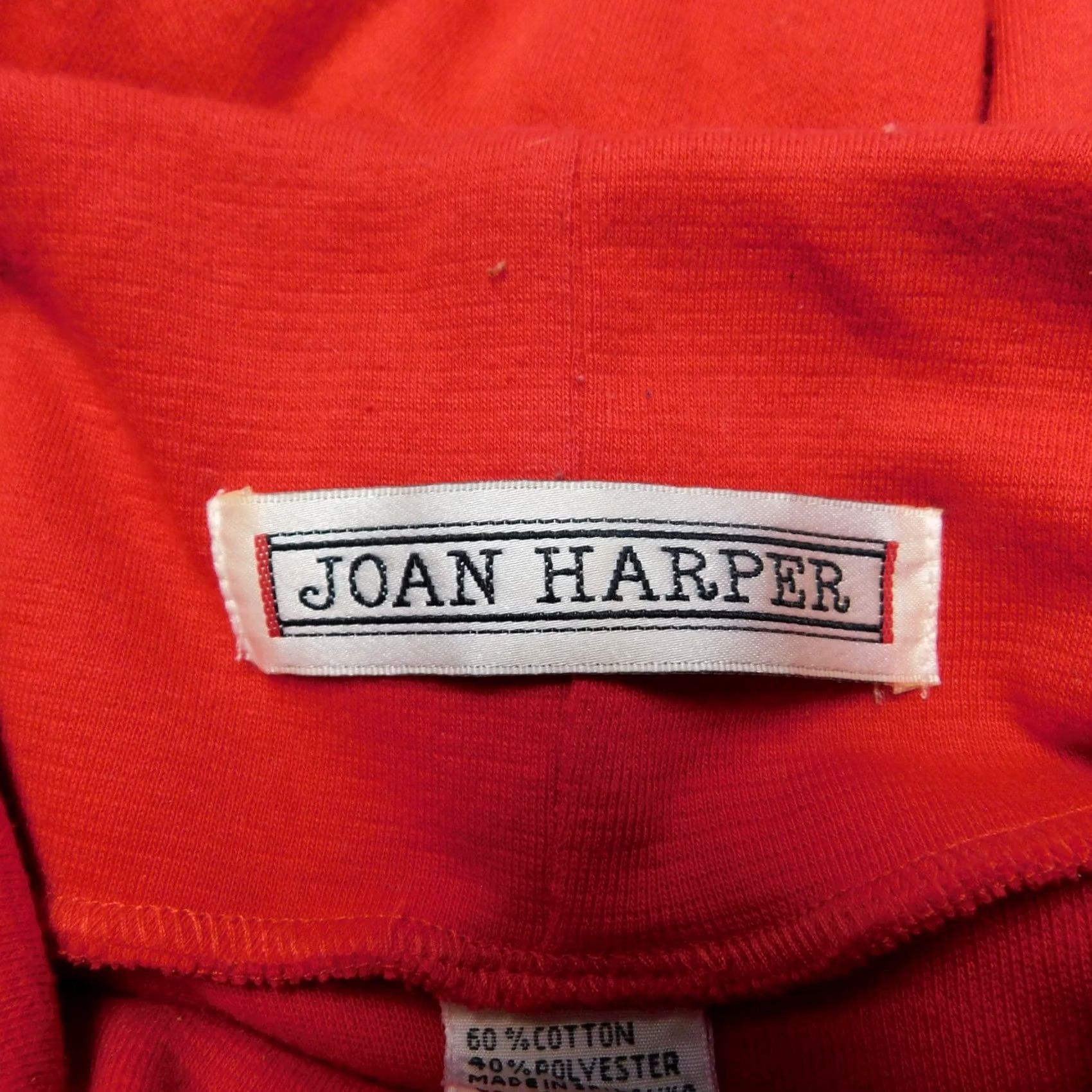 Vintage HARPER Long Sleeve Turtleneck Top Red L Women Vintage Cotton Blend Knit Blouse Basic Casual 1796 Size L / US 10 / IT 46 - 3 Thumbnail