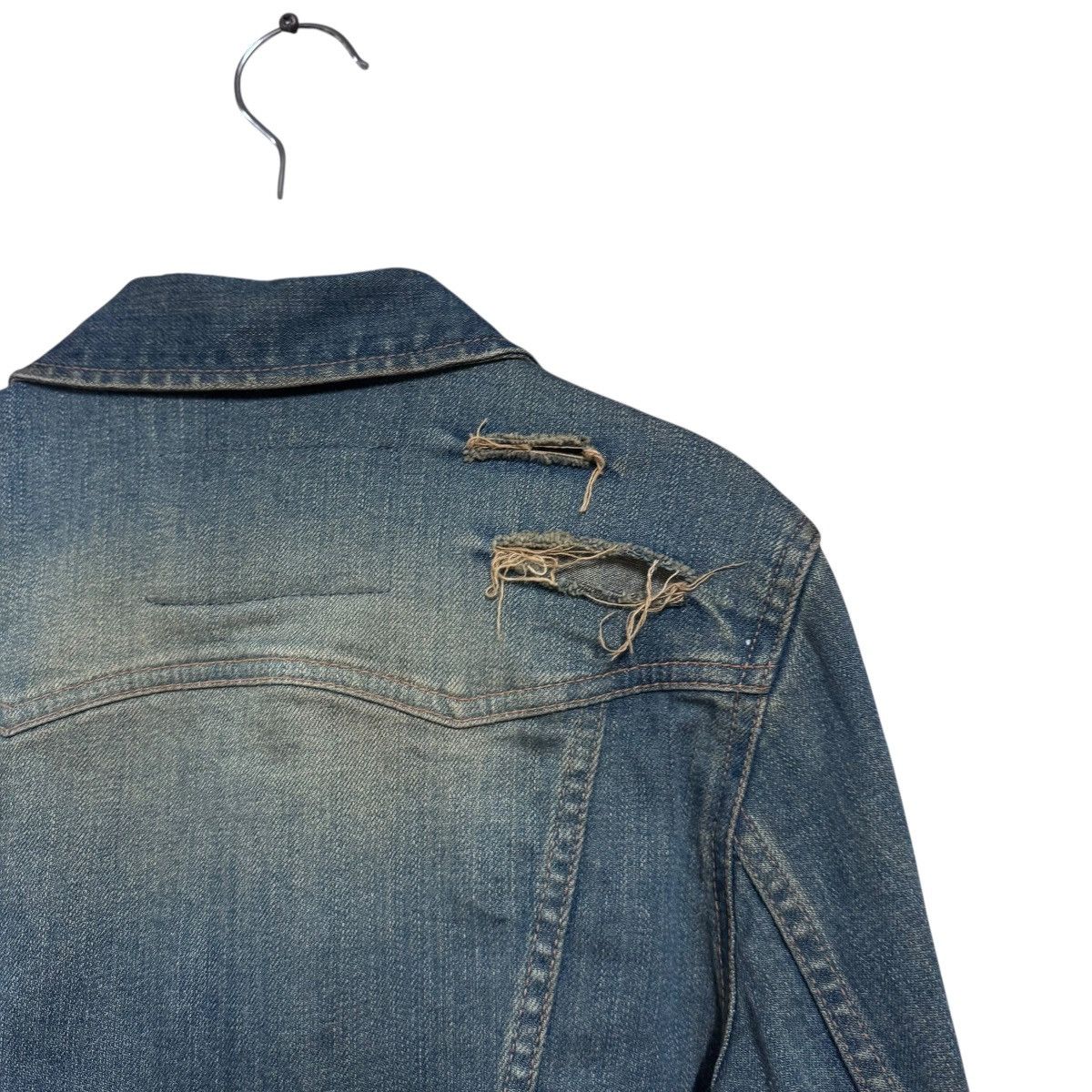 GOA GOA Snakeskin Distressed Denim Jacket Cropped Size XS / US 0-2 / IT 36-38 - 10 Thumbnail