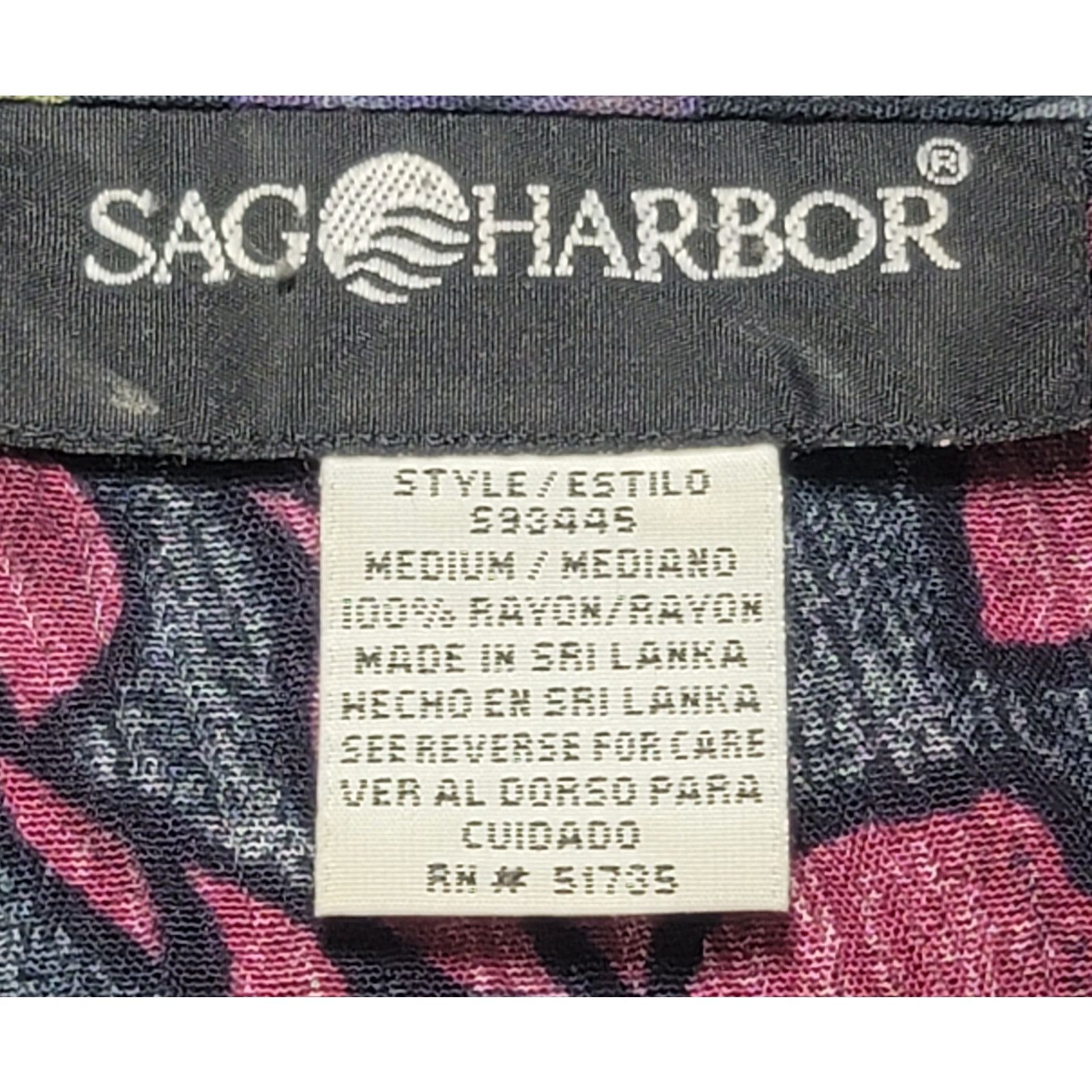 Other Sag Harbor Black Purple Floral Print Button Top Medium Size M / US 6-8 / IT 42-44 - 4 Thumbnail