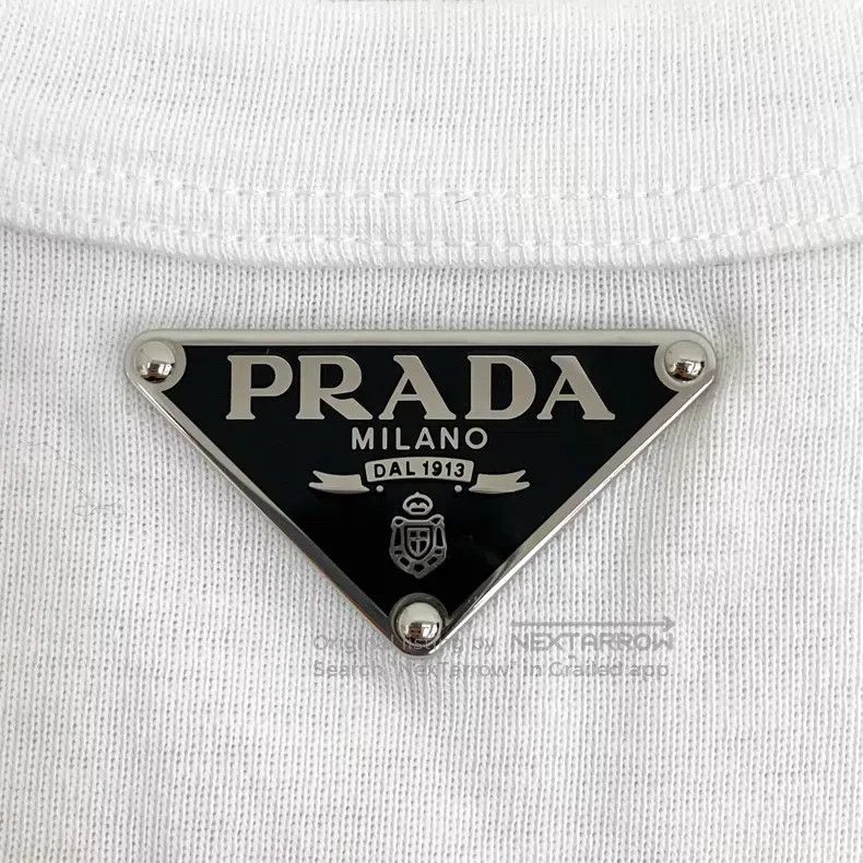 Prada Prada 23 white triangle cotton round-neck short-sleeved kn Size XS / US 0-2 / IT 36-38 - 5 Thumbnail