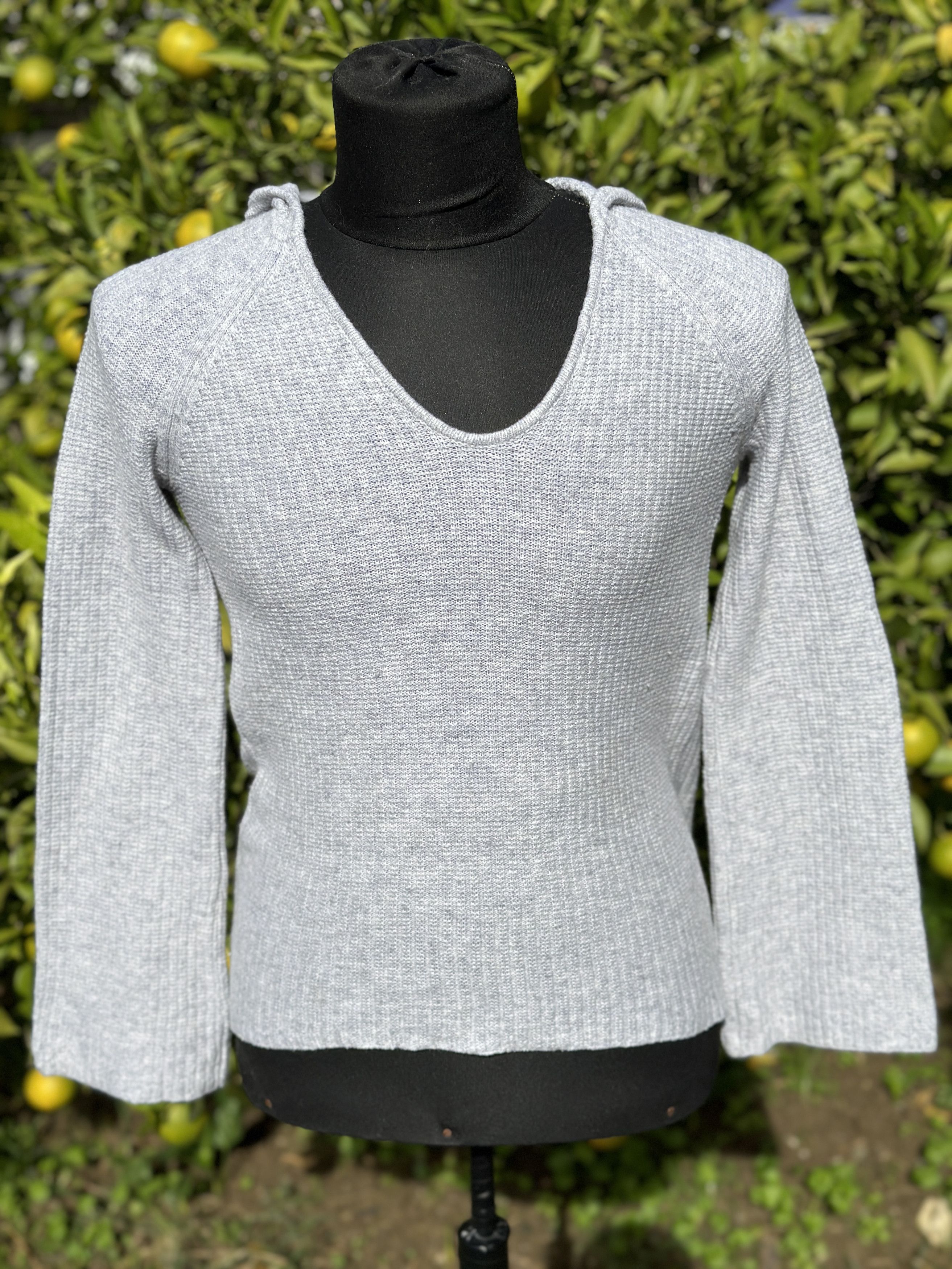 Other Jenni Kayne Hooded V-Neck Cashmere Wool Knit Pullover Sz S Size S / US 4 / IT 40 - 1 Thumbnail