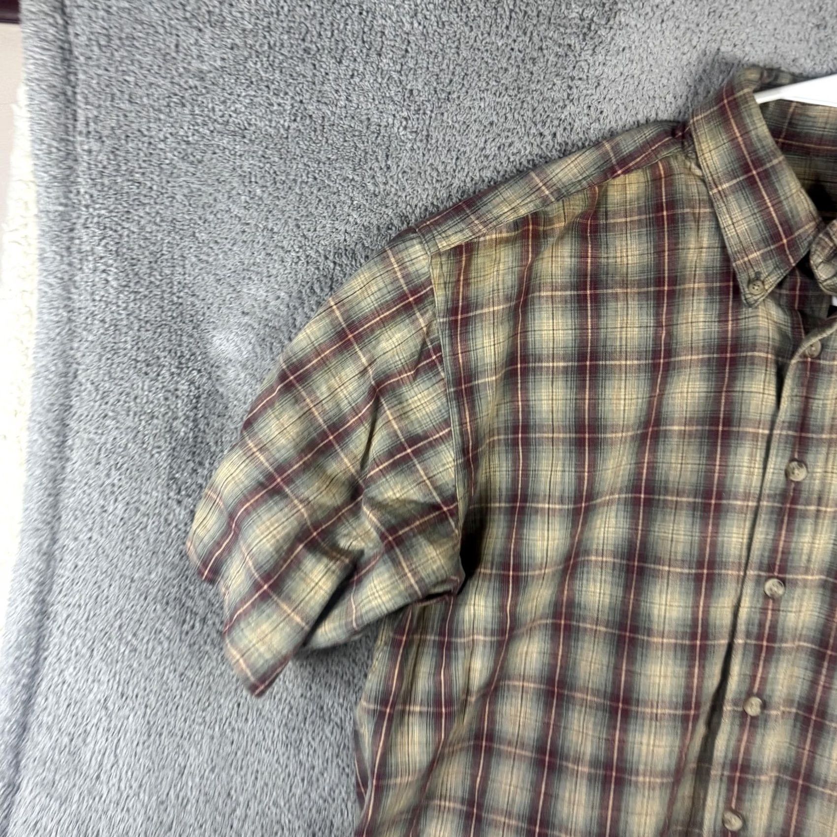 Vintage Woolrich Shirt Mens M Beige Plaid Short Sleeve Button Front Casual Size US M / EU 48-50 / 2 - 2 Thumbnail