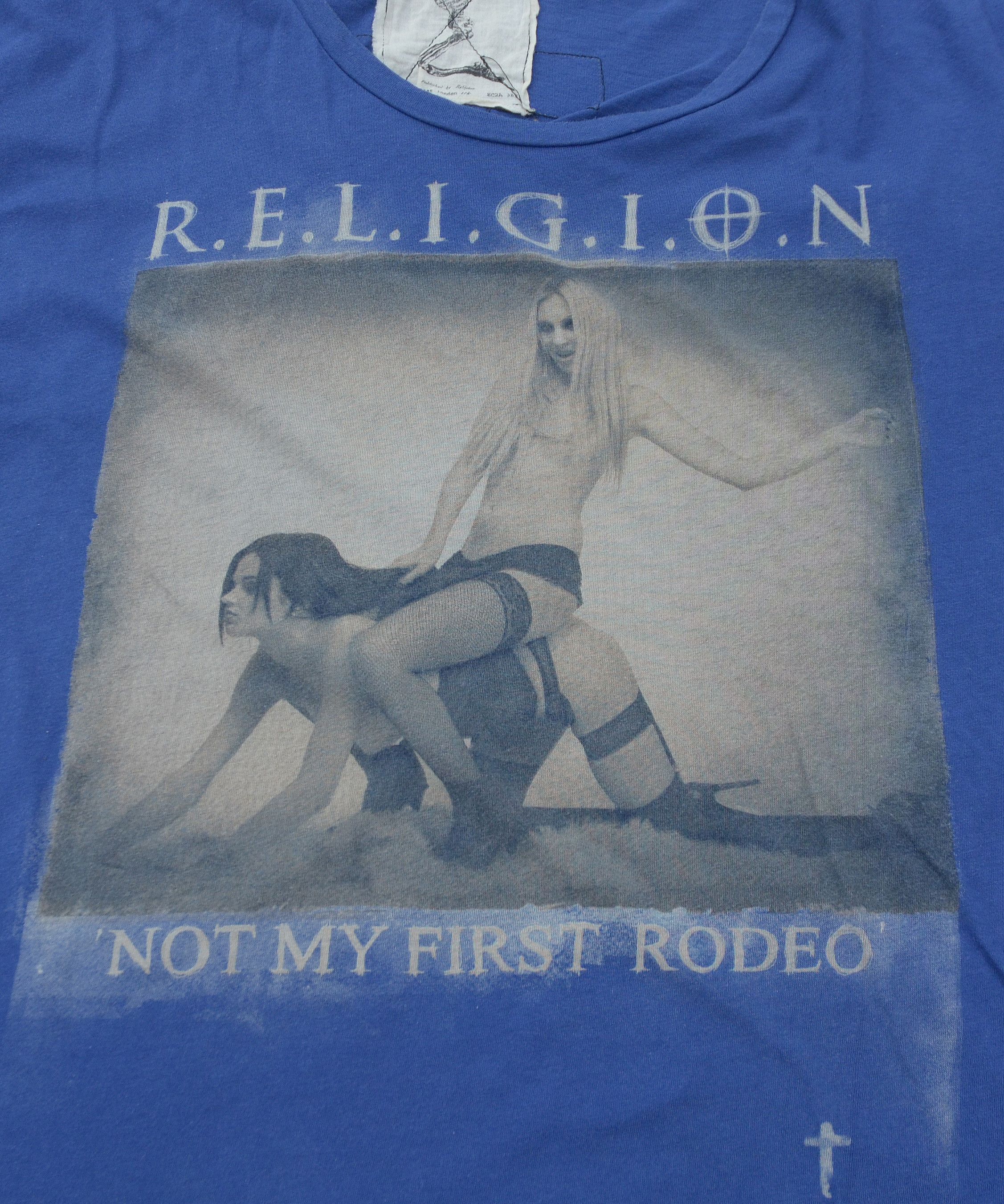 Hot Model Sex ✝️ Vintage T-Shirt Religion Big Sexy Print Ibiza Rodeo Size US L / EU 52-54 / 3 - 5 Thumbnail