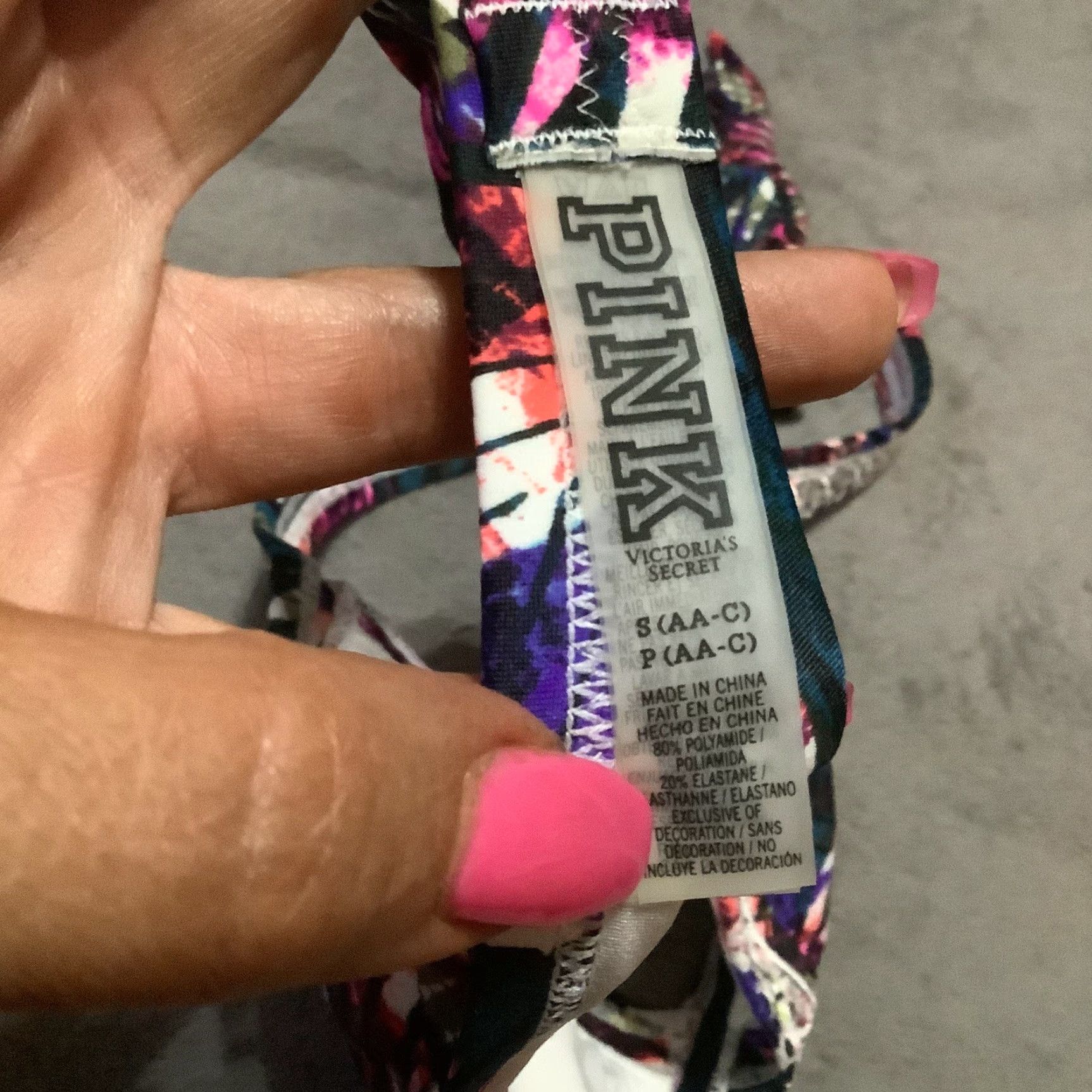 Victoria's Secret Victoria’s Secret Bikini Top Halter Padded Triangle Multicolor Lg Women Beach Sexy Glam Fun Tie Dye Tie Neck Hook Back Top" Size L / US 10 / IT 46 - 3 Thumbnail