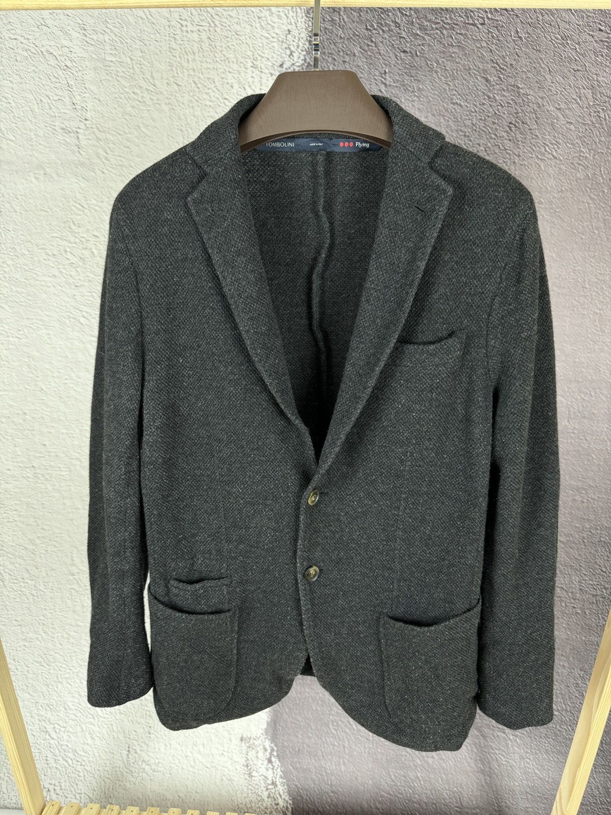 Tombolini Tombolini flying gray lana wool/nylon blazer men's 52R Size 42R - 2 Thumbnail