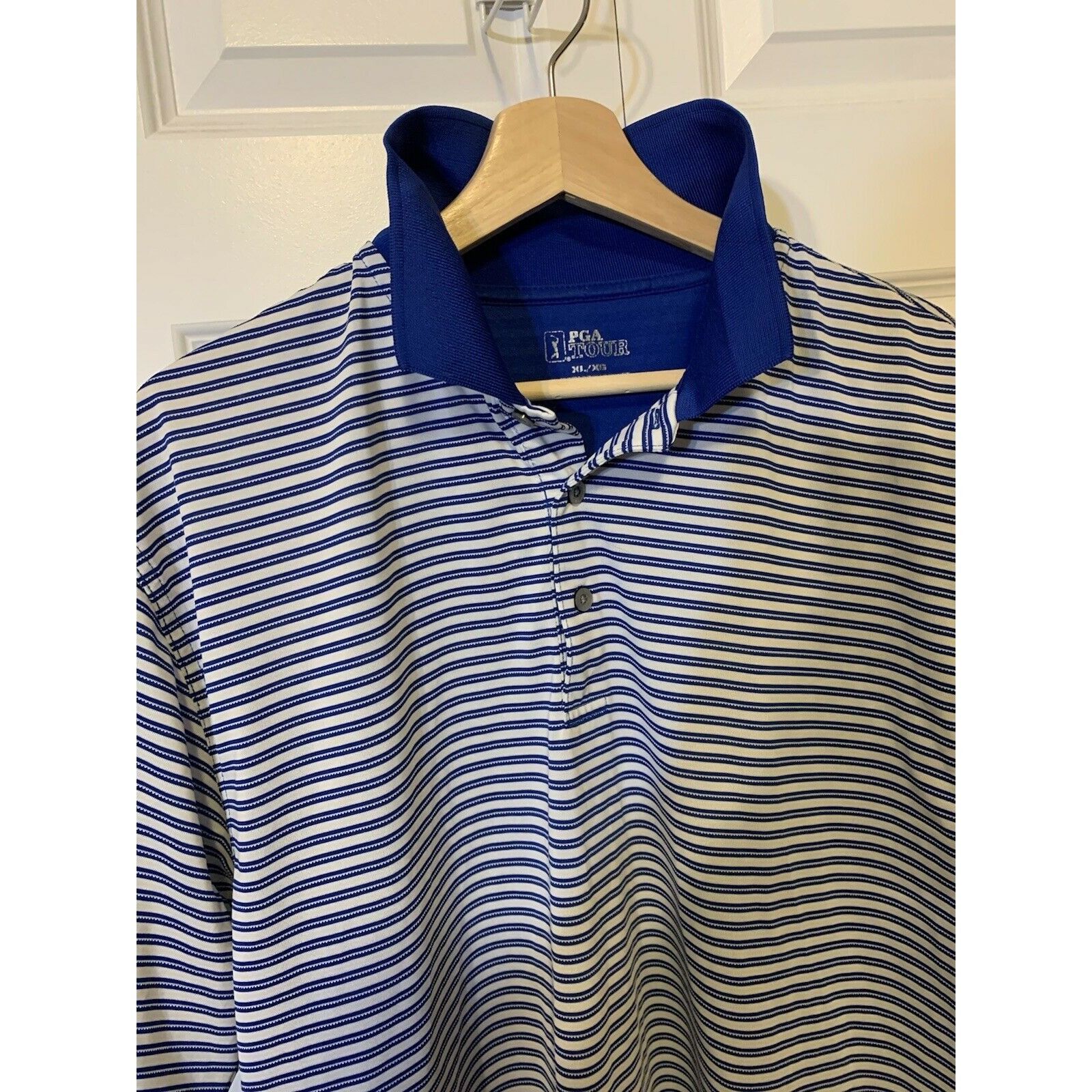 PGA Tour PGA Tour Polo Shirt Men’s Sz XL Navy Blue Striped Golf Size US XL / EU 56 / 4 - 7 Thumbnail