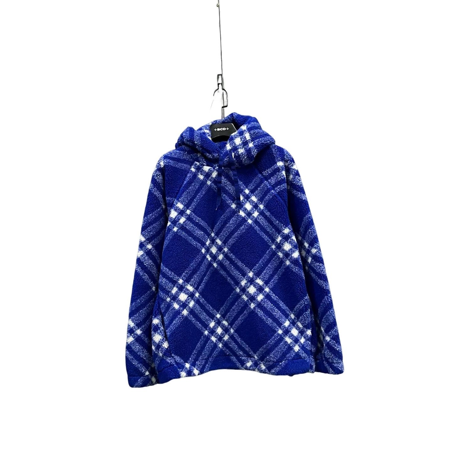 Burberry Burberry Blue Check Fleece Hoodie Size M Size US M / EU 48-50 / 2 - 1 Thumbnail