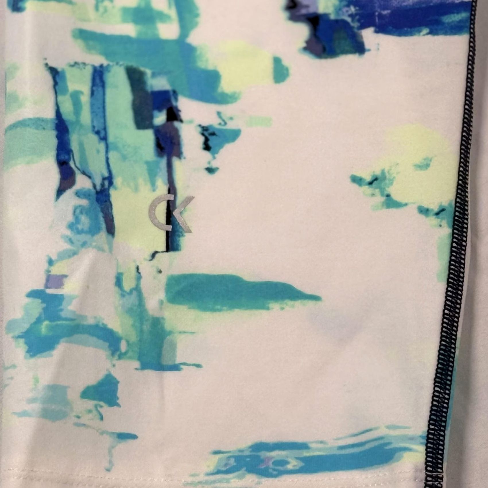Calvin Klein Calvin Klein Performance Leggings XL Cropped Blue Abstract Print Ankle Activewear Womens Size 40" / US 18 - 3 Thumbnail