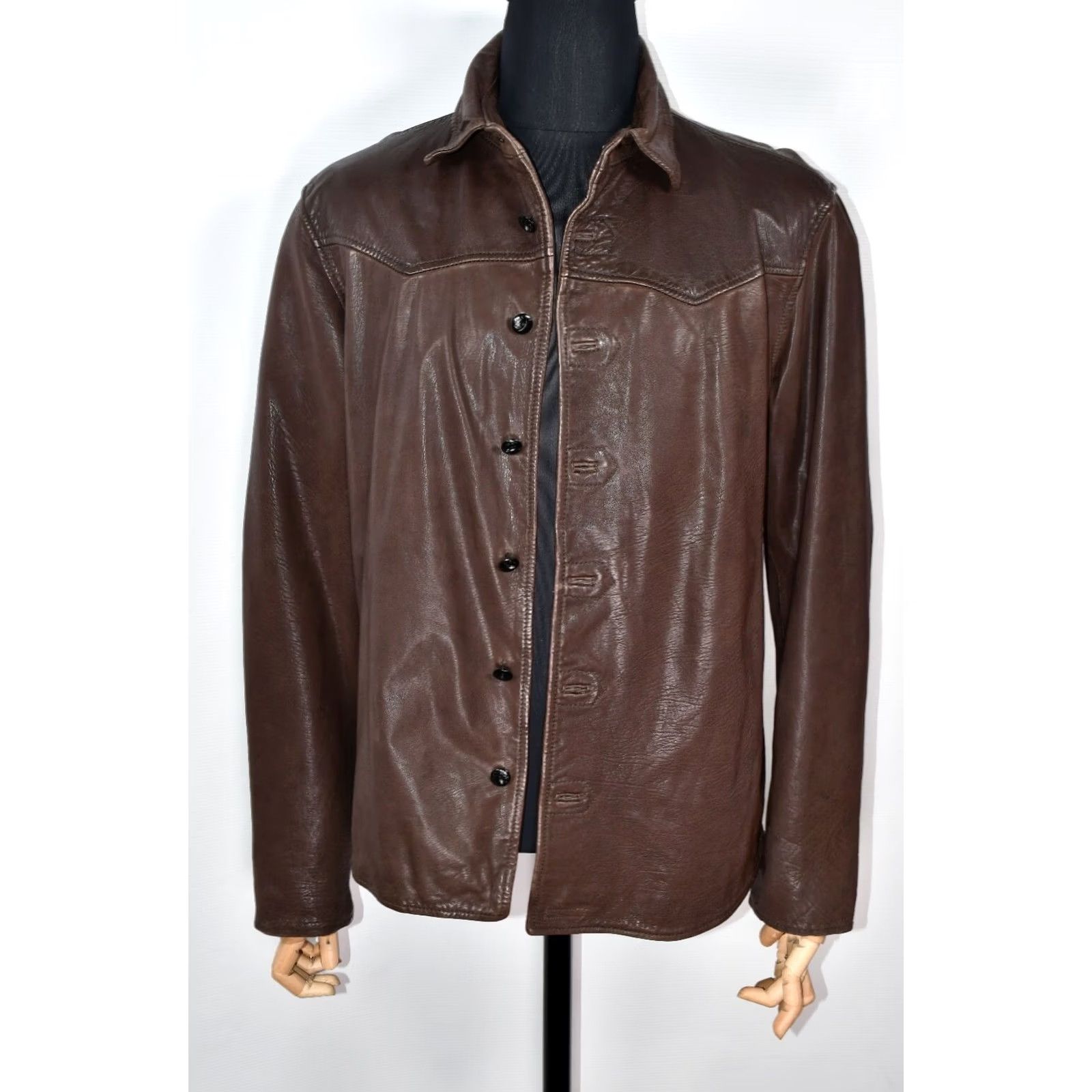 Nudie Jeans Nudie Jeans Leather Jacket Brown L Mens Regular Size XS? Size US 33 - 7 Thumbnail