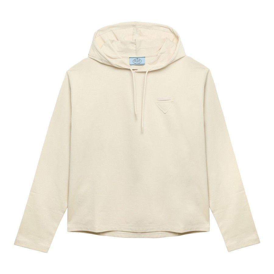 Prada o1d2blof0924 Hooded Sweatshirts in Ivory Size M / US 6-8 / IT 42-44 - 1 Thumbnail