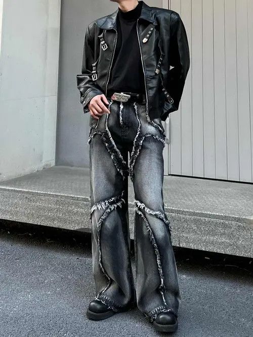 VIBE Baggy Embroidered Stacked Flare Denim Jeans, Opium Jeans Size US 30 / EU 46 - 7 Thumbnail