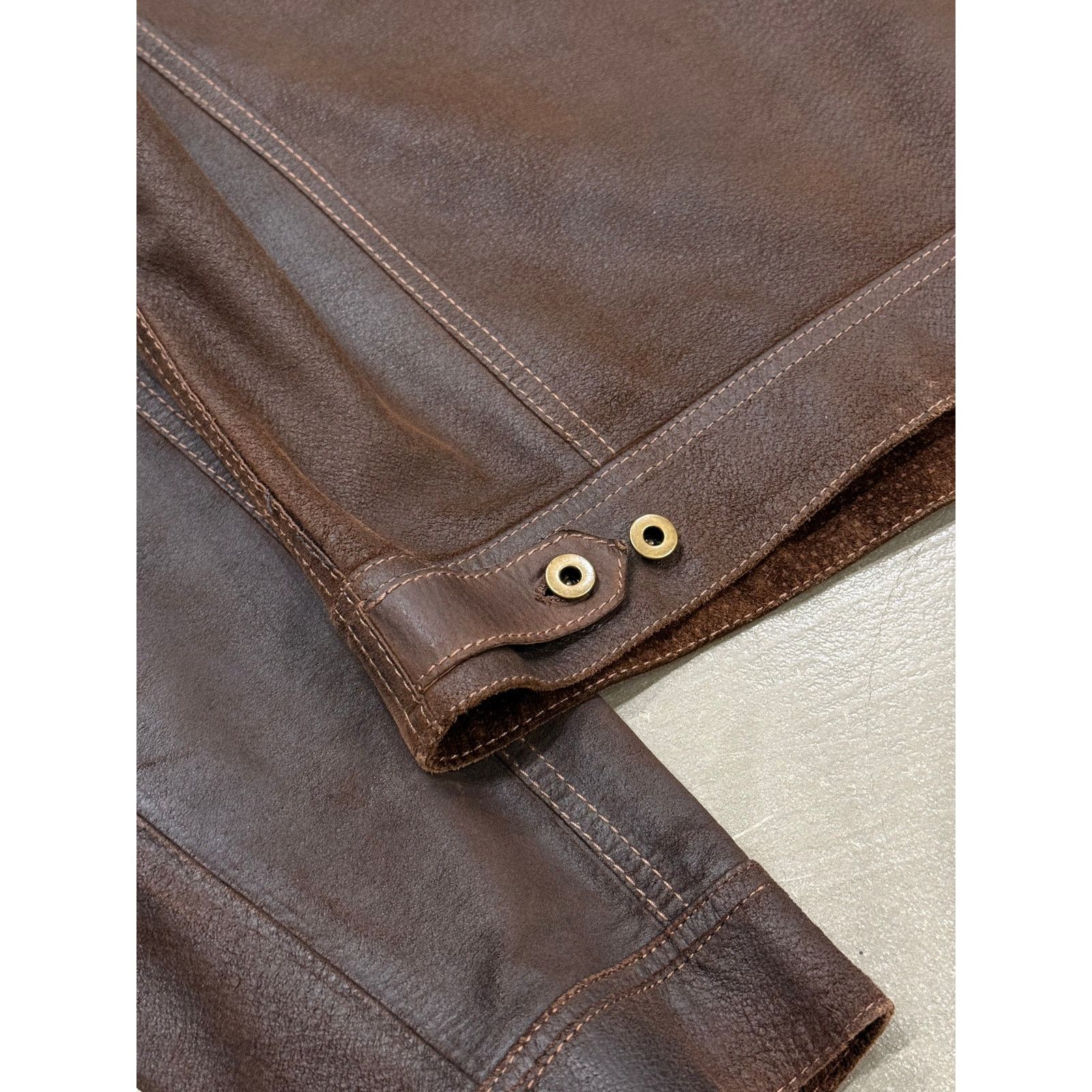 Miu Miu 2000s Miu Miu distressed leather trucker jacket Size US M / EU 48-50 / 2 - 6 Thumbnail