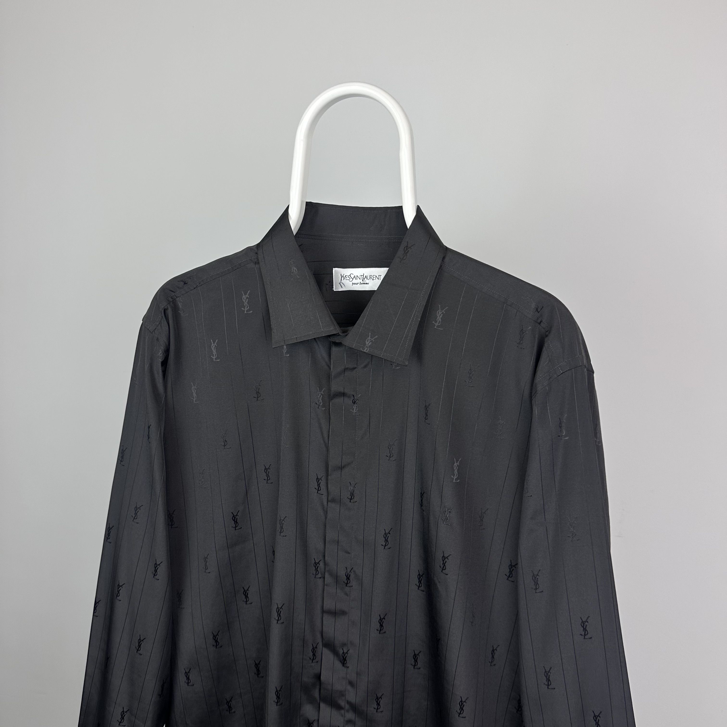 Yves Saint Laurent Yves Saint Laurent shirt monogram logo L black Size US L / EU 52-54 / 3 - 2 Thumbnail