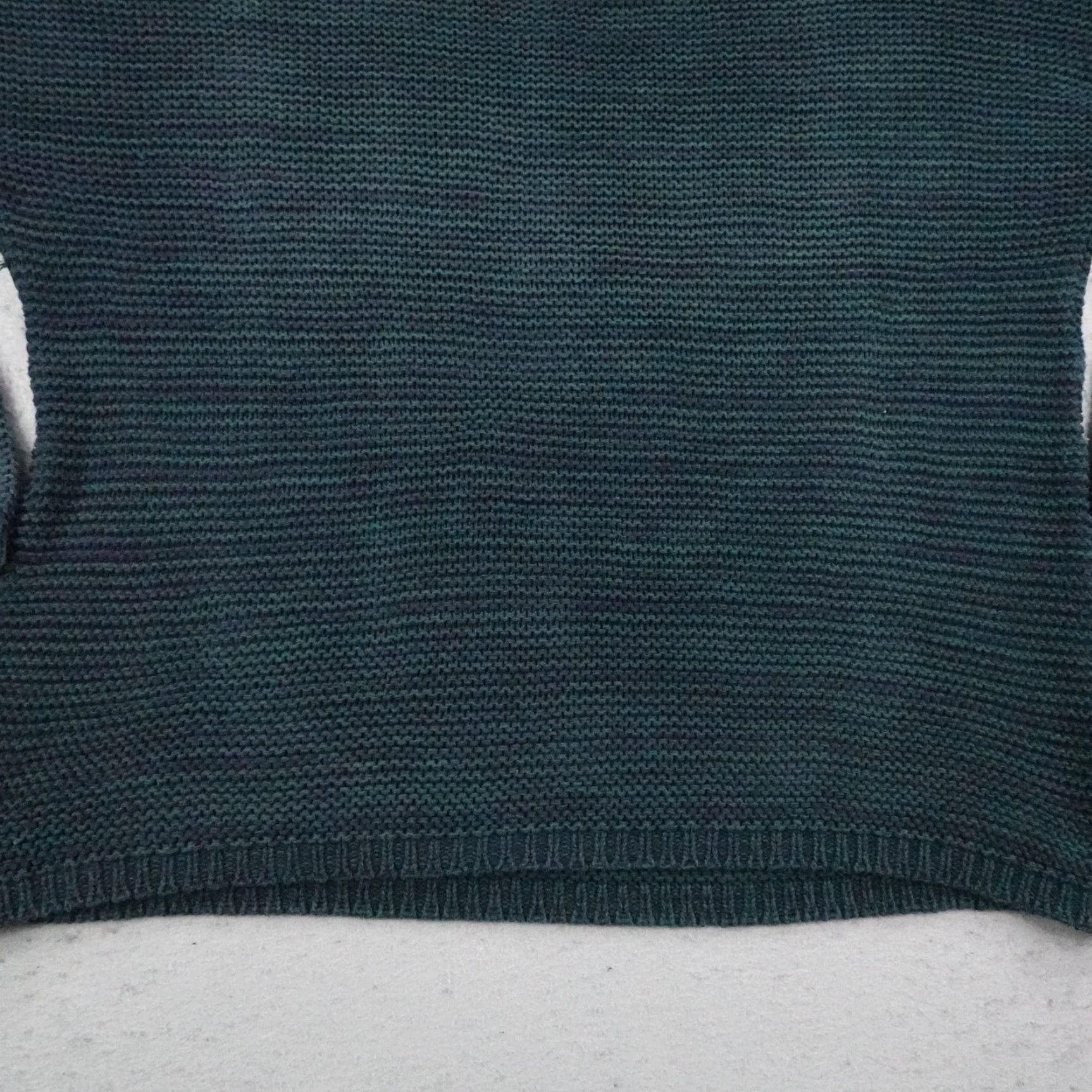Vintage VINTAGE New River Sweater Men Large Green Chunky Roll Neck Pullover Oversize 90s Knit Cotton Mock Neck Long Sleeve Casual Fall Winter Regular Mens Size US L / EU 52-54 / 3 - 3 Thumbnail