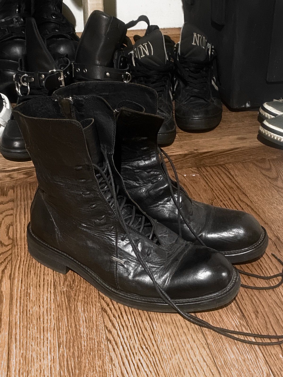靴 Tornado mart fur croco leather boots Tornado mart fur croco leather boots - メルカリ