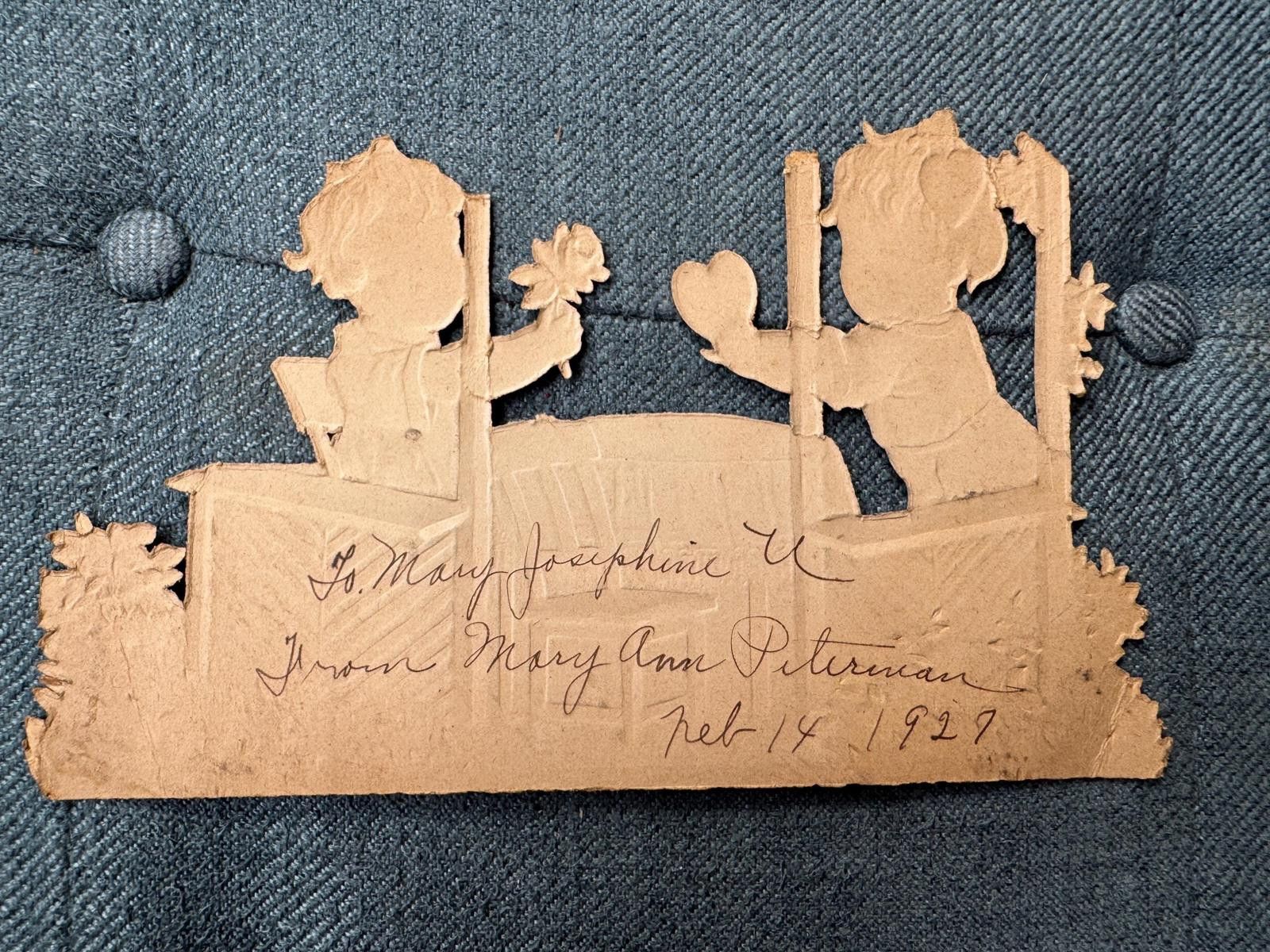 Designer 1920s Die Cut German Valentine Size ONE SIZE - 2 Thumbnail