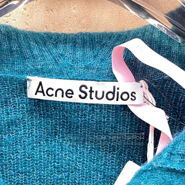 Acne Studios Acne Studios Dark Green Oversized Collar Knit Cardigan Size XS / US 0-2 / IT 36-38 - 3 Thumbnail