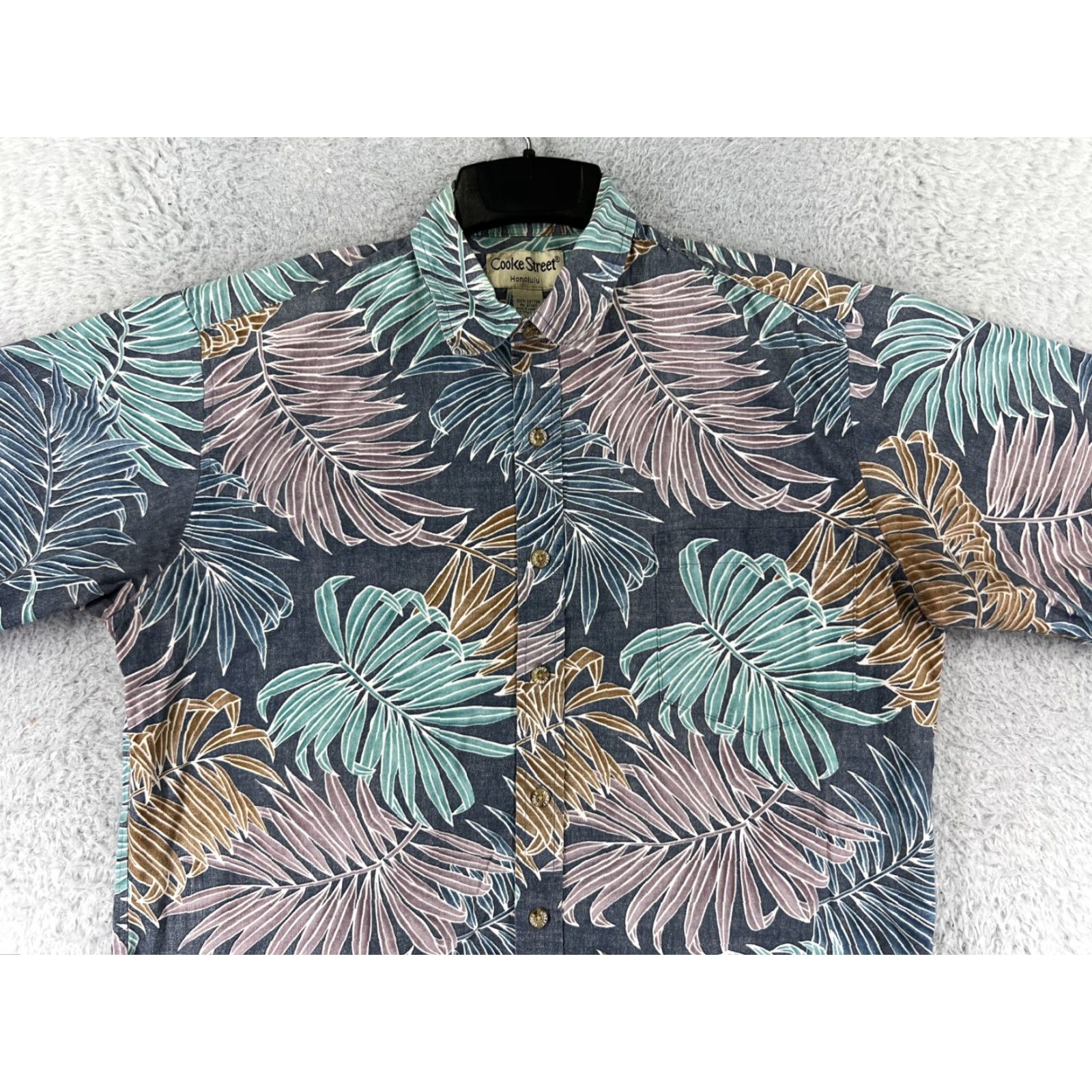 Vintage Cooke Street Shirt Men M Blue Floral Short Sleeve Cotton Hawaiian Vacation Size US M / EU 48-50 / 2 - 6 Thumbnail