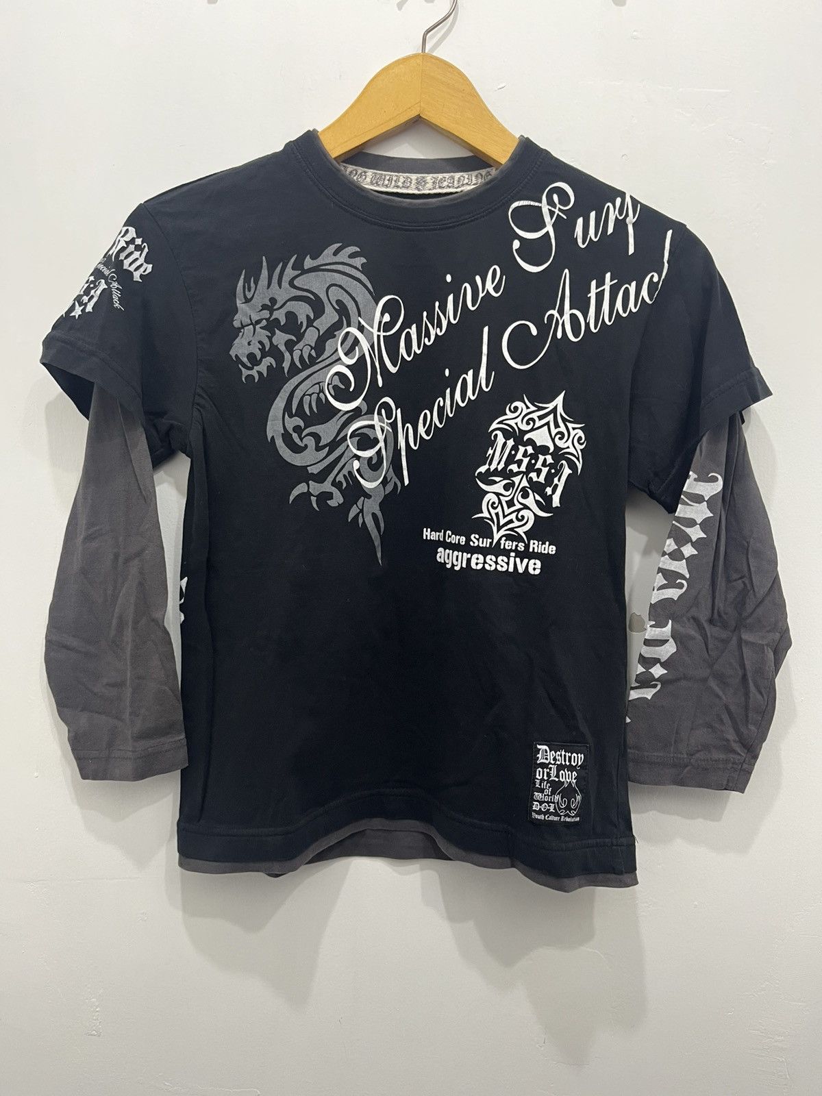 Japanese Brand Jeaning Wild Japanese Poem Gothic Punk LGB Style Tees Size US M / EU 48-50 / 2 - 1 Thumbnail