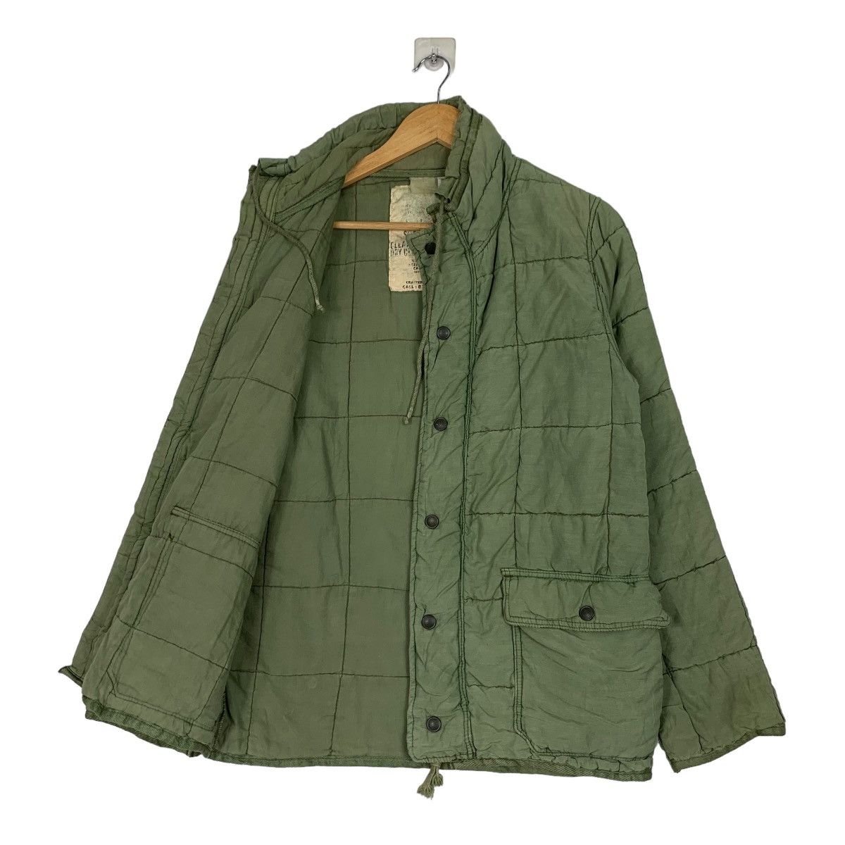 Vintage DENIM DUNGAREE Cotton Khaki Quilted Jacket #0941-C42 Size US S / EU 44-46 / 1 - 9 Thumbnail