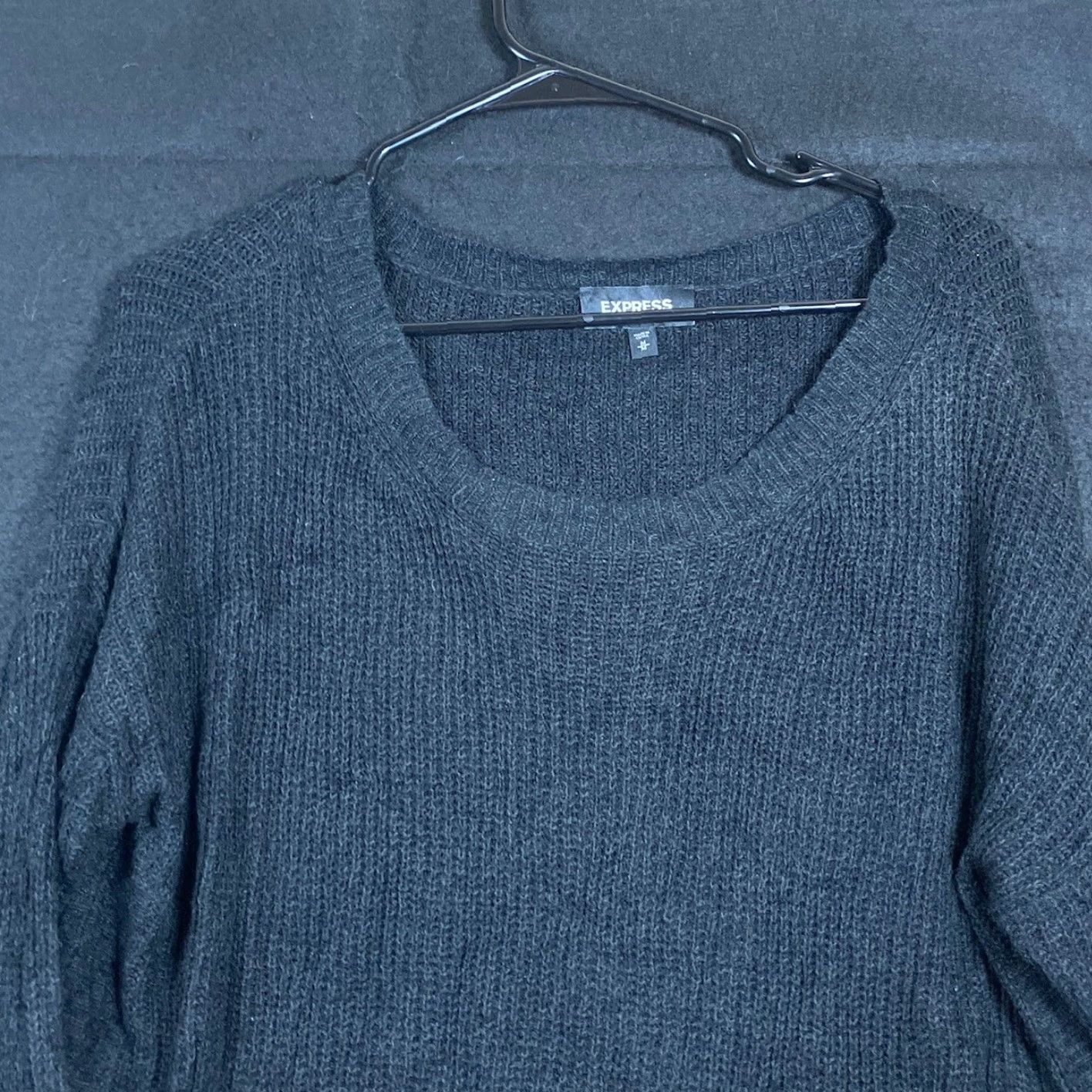 Express Express Sweater Women's Black Boat Neck Long Sleeve Knit Tunic Cotton Blend M Size M / US 6-8 / IT 42-44 - 2 Thumbnail