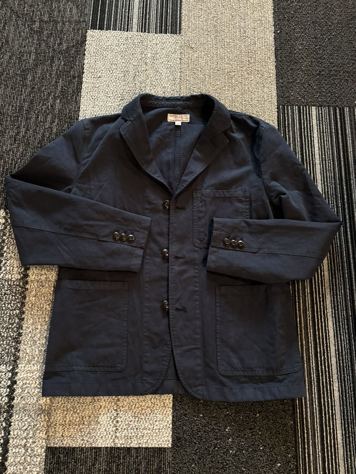 Navy Chore Blazer (cotton-linen) from Wallace & Barnes