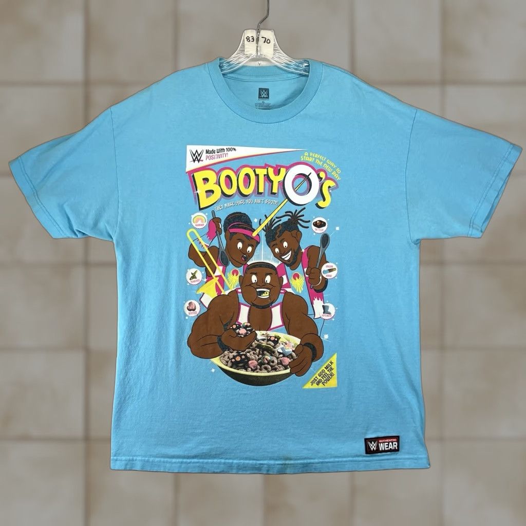 Vintage WWE The New Day BootyO's Cereal T-Shirt XL Light Blue Graphic Print Short Sleeve Mens Size US XL / EU 56 / 4 - 1 Thumbnail
