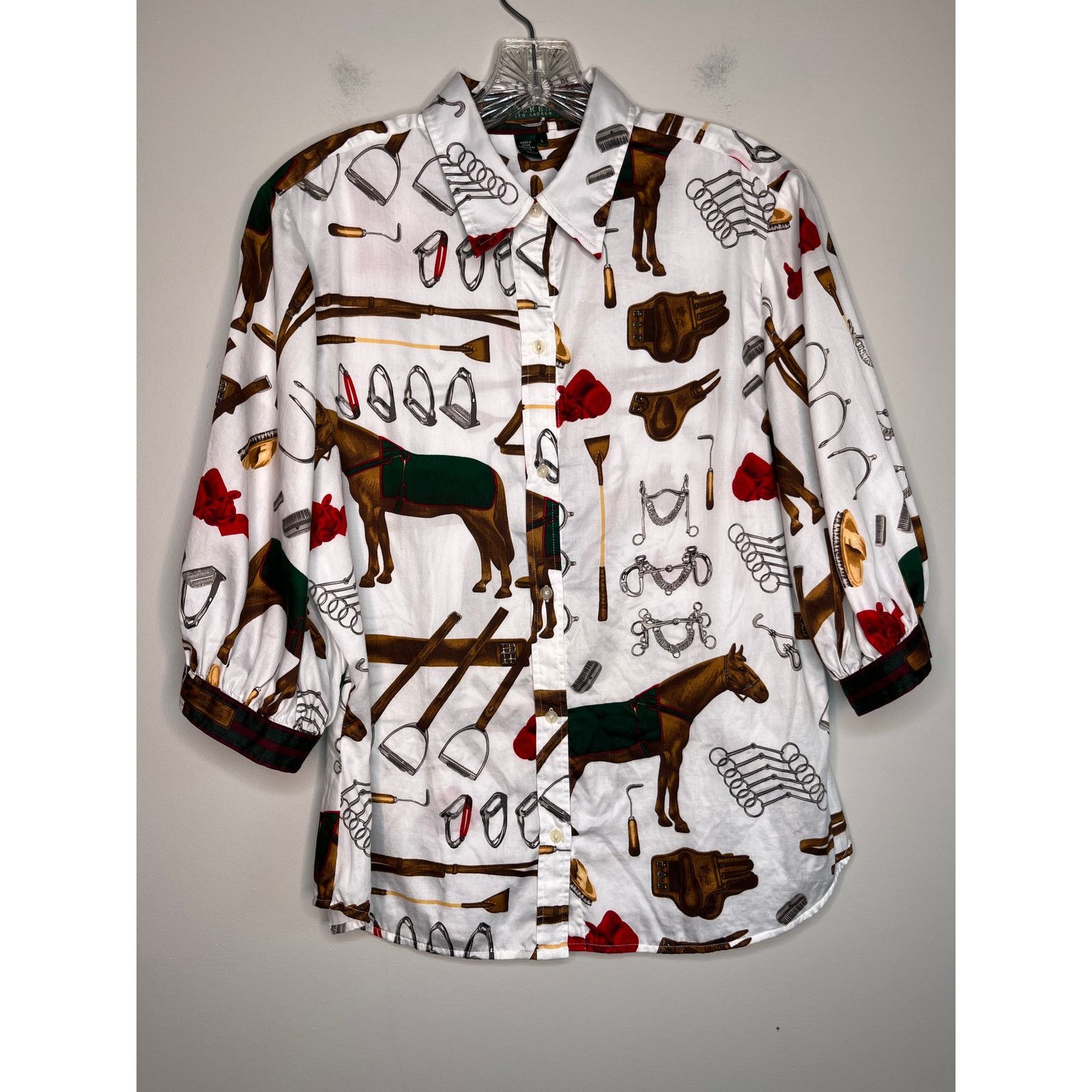 Lauren Ralph Lauren Lauren Ralph Lauren Equestrian Horses Old Money Shirt L Size L / US 10 / IT 46 - 1 Thumbnail