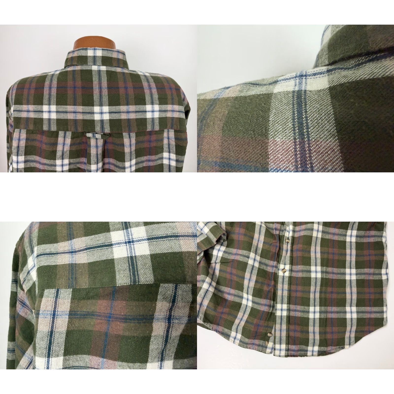 Roundtree & Yorke VINTAGE Roundtree & Yorke Flannel Shirt Men XL Olive Plaid Cotton 90s 90s Grunge Hipster Outdoor Preppy Button-Up Collared Long Sleeve Size US XL / EU 56 / 4 - 8 Thumbnail